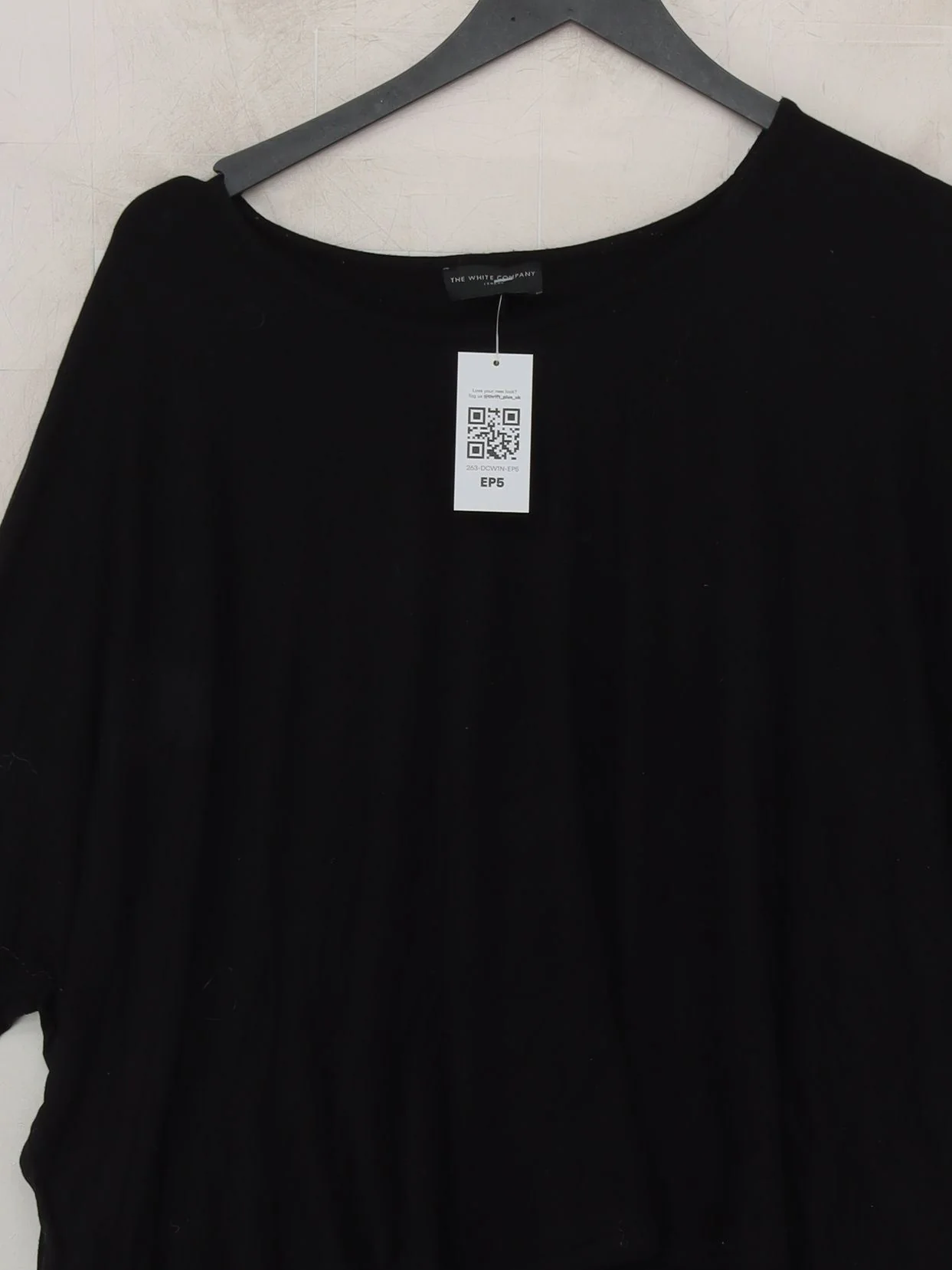 The White Company Women's Top M Black Viscose with Elastane Basic - Image 3