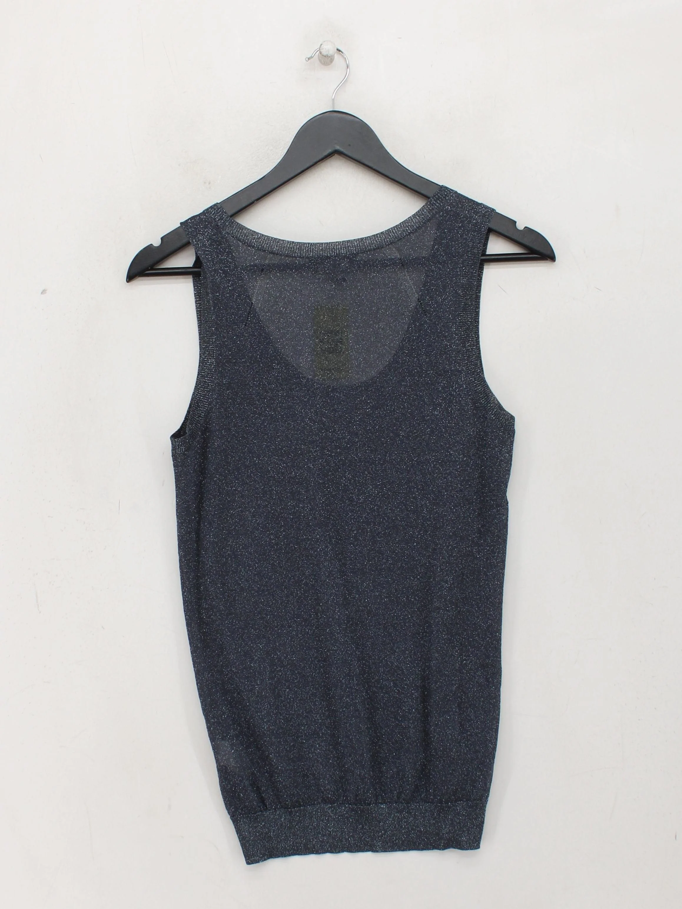 The White Company Women's Top M Grey Viscose with Other Sleeveless V-Neck Basic - Image 2