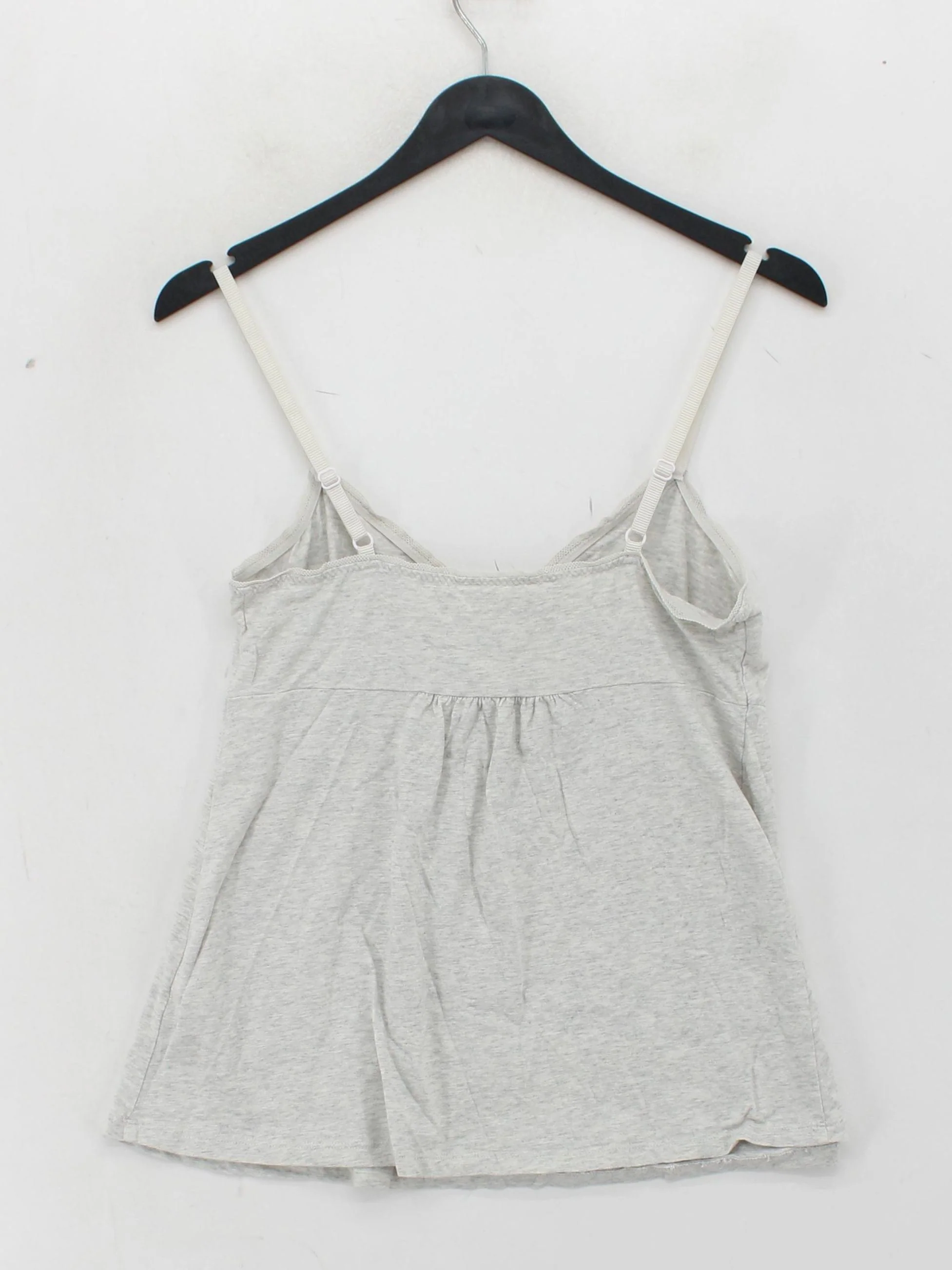 The White Company Women's Top S Grey 100% Cotton Sleeveless V-Neck Basic - Image 2
