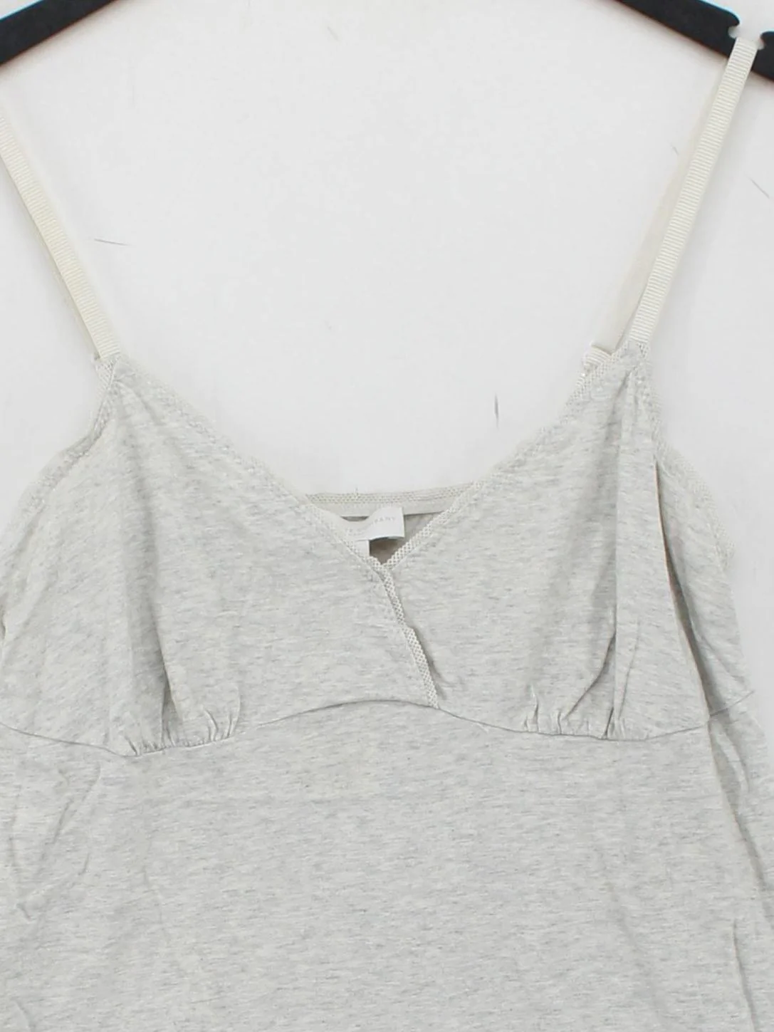 The White Company Women's Top S Grey 100% Cotton Sleeveless V-Neck Basic - Image 3