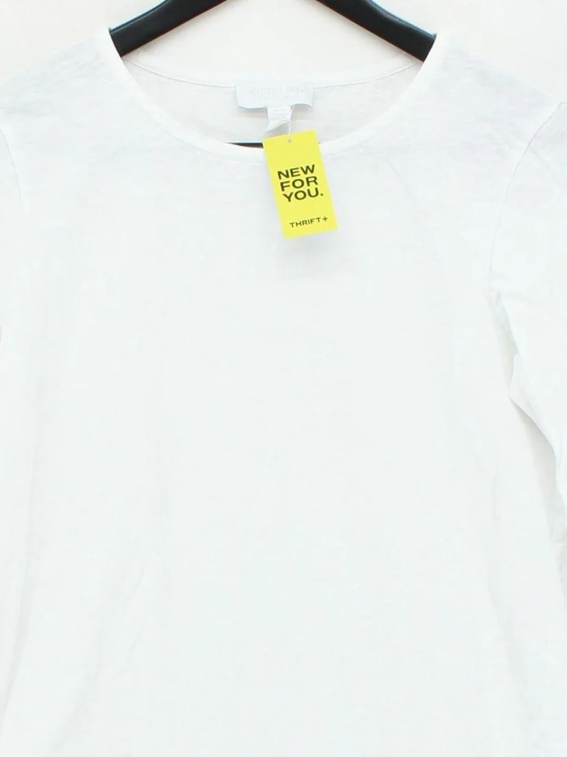 The White Company Women's Top S White 100% Cotton Long Sleeve Round Neck Basic - Image 3