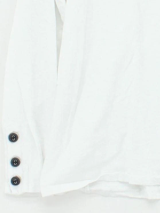 The White Company Women's Top S White 100% Cotton Long Sleeve Round Neck Basic - Image 4