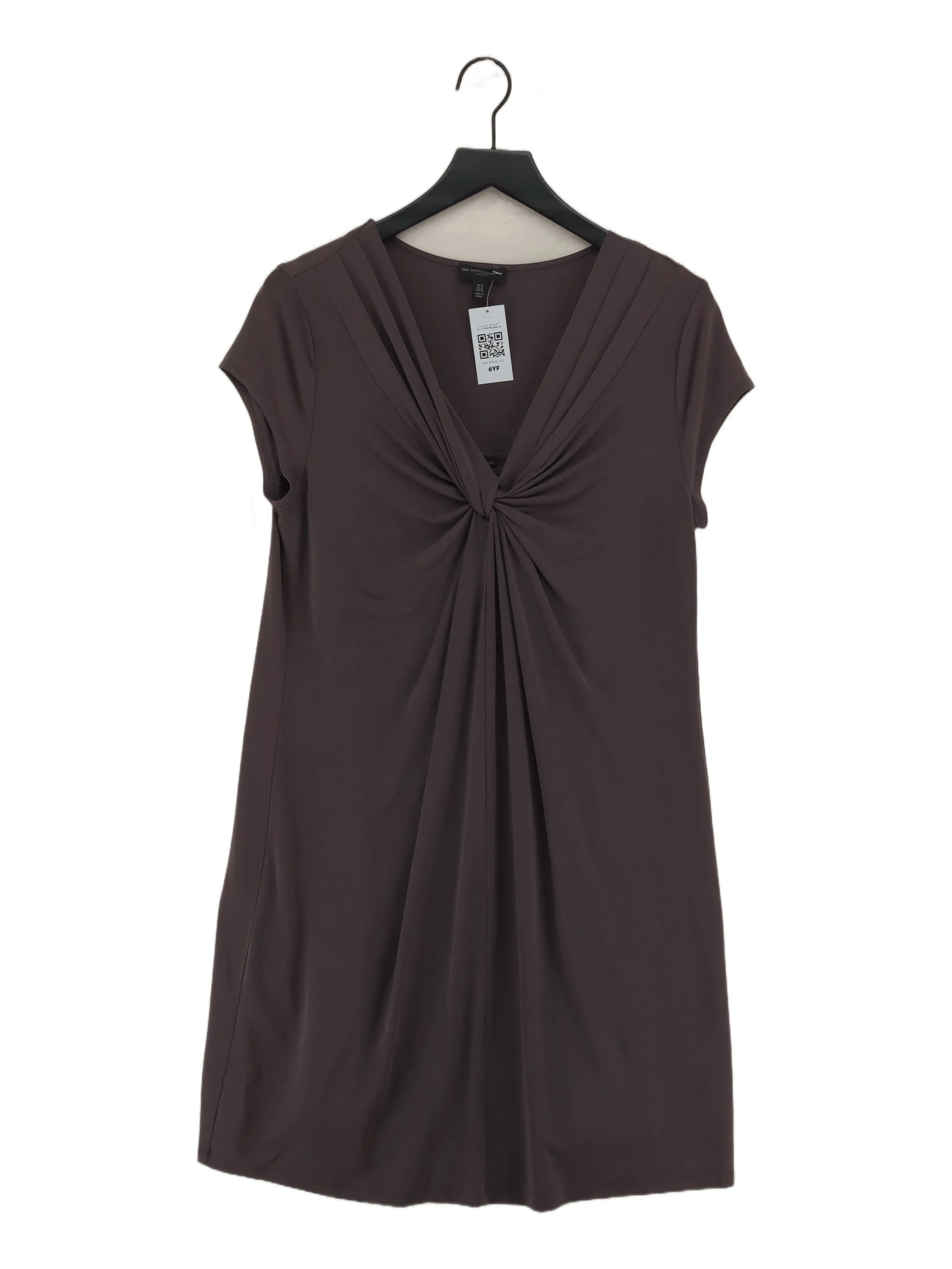 The White Company Women's Top UK 14 Brown Viscose with Polyamide Tunic