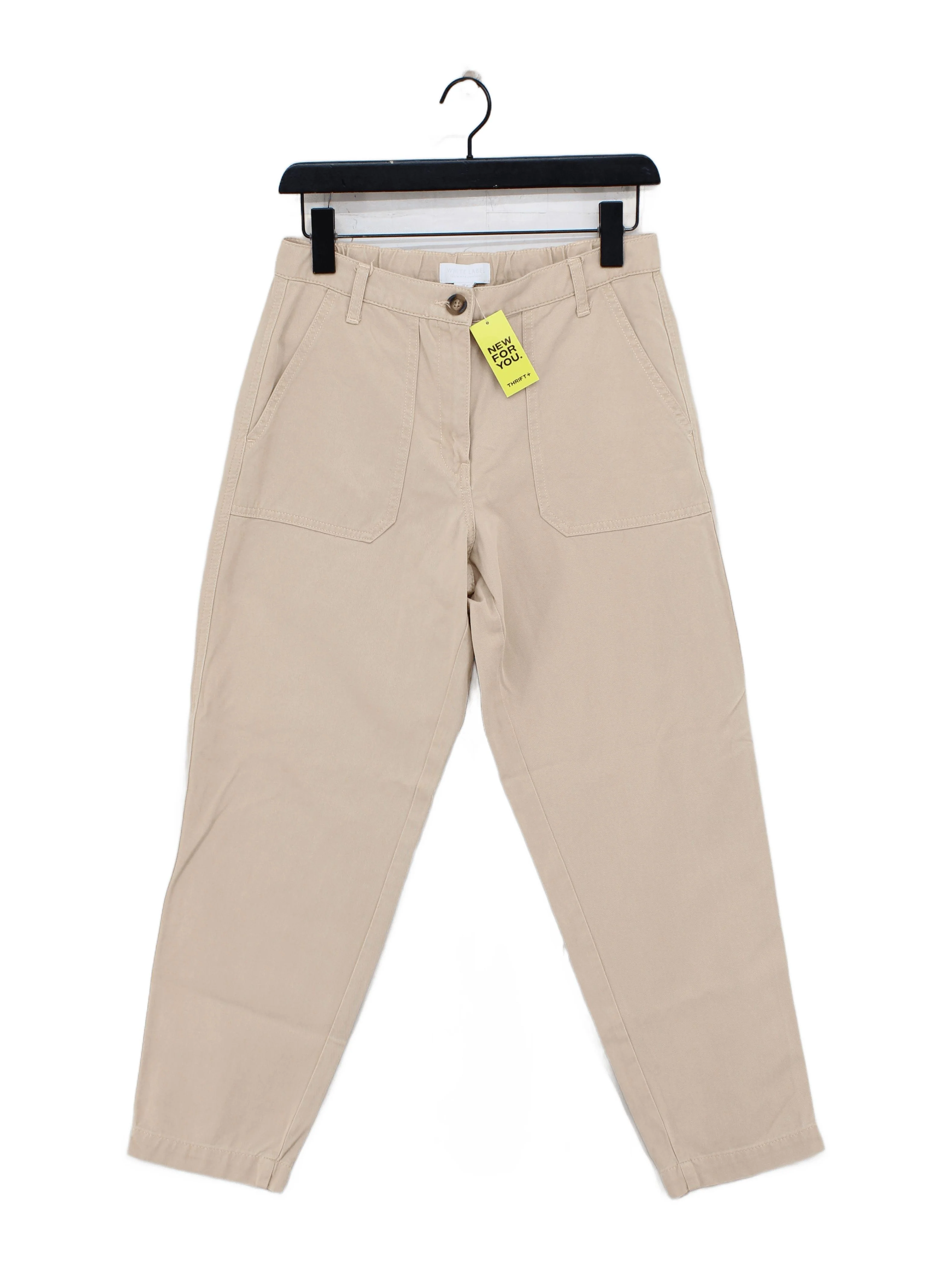 The White Company Women's Trousers UK 10 Tan Lyocell Modal with Cotton Cropped