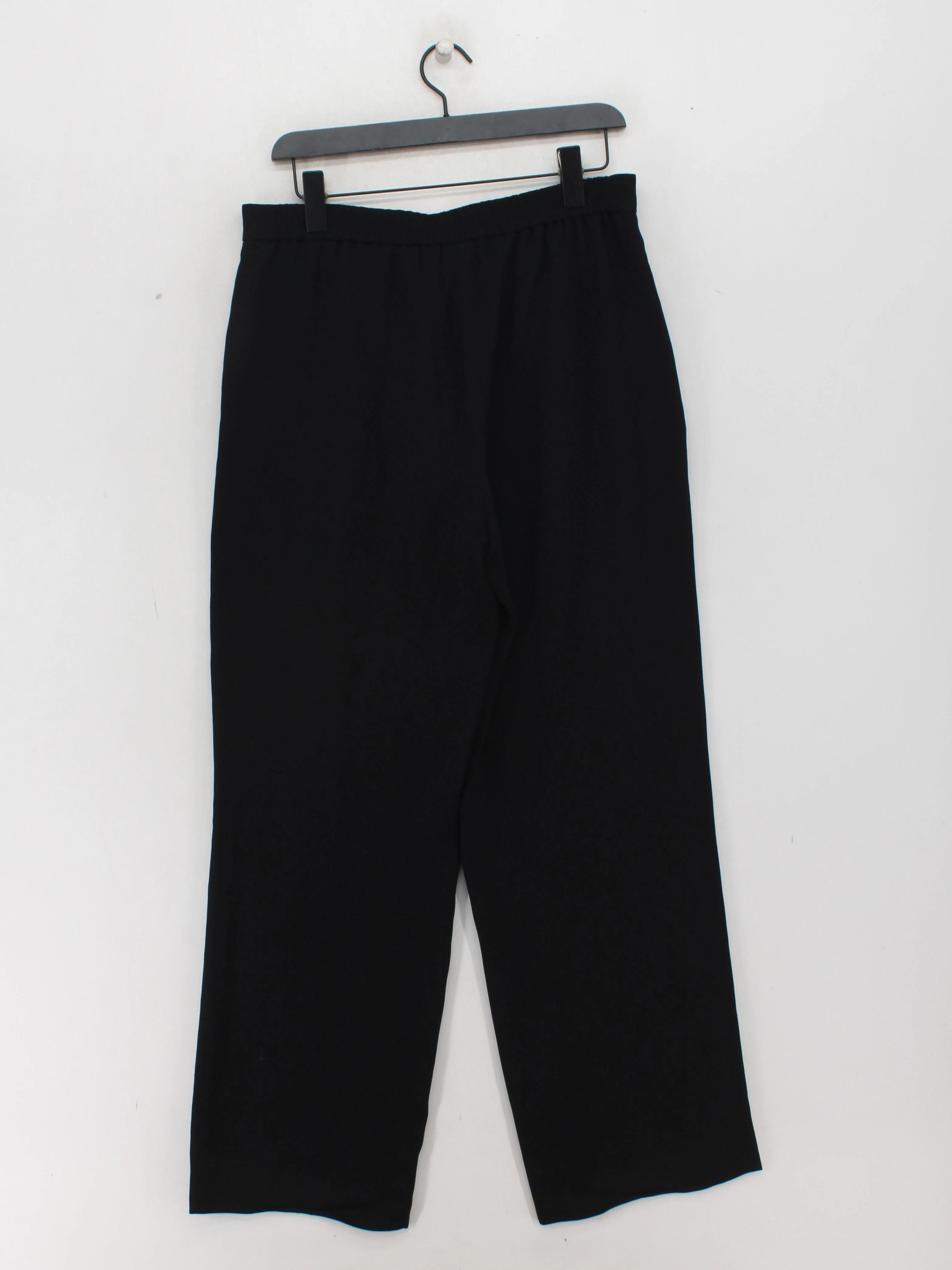 The White Company Women's Trousers UK 12 Black 100% Other Wide-Leg Sweatpants - Image 2