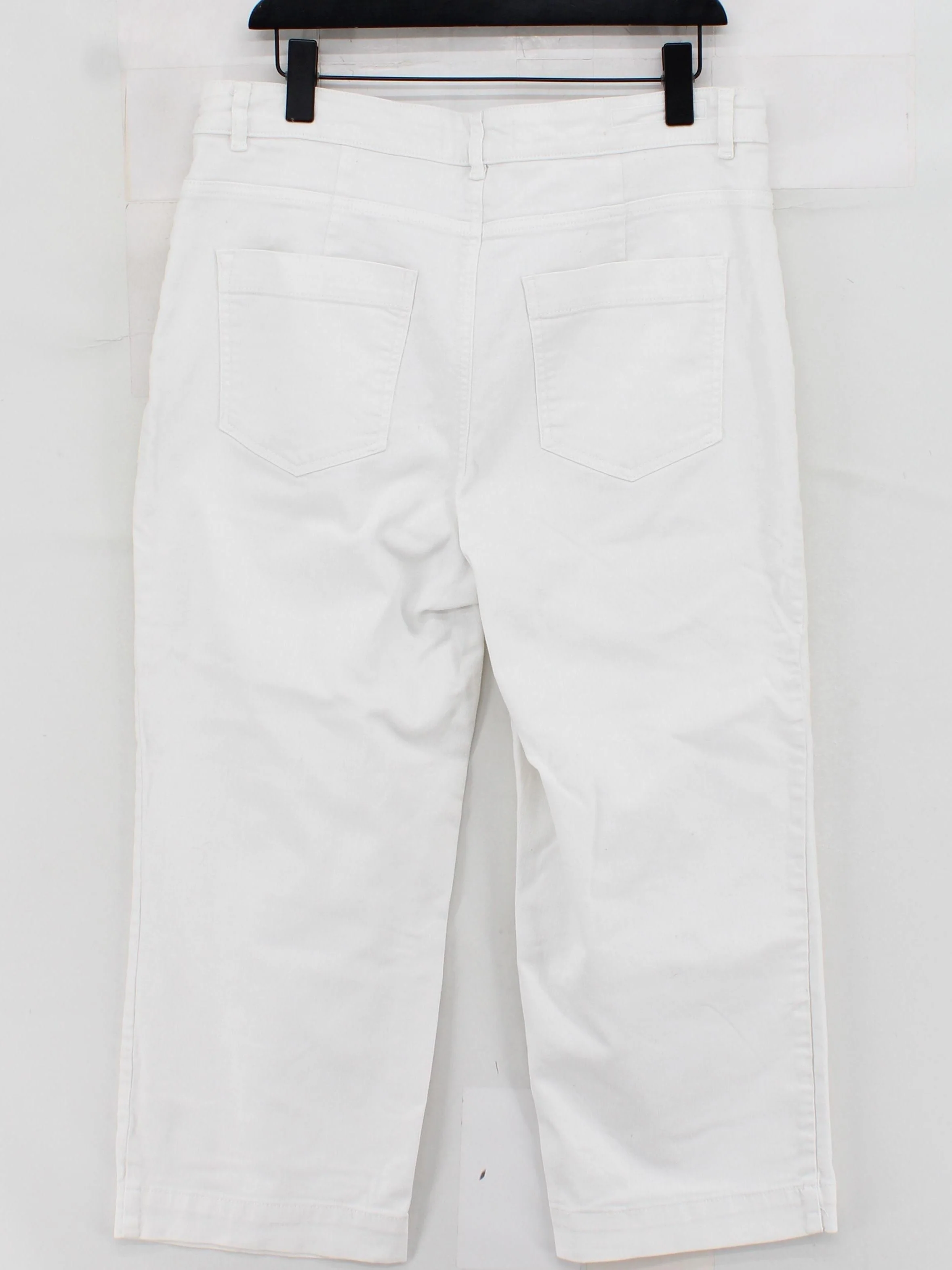 The White Company Women's Trousers UK 16 White Cotton with Elastane Cropped - Image 2
