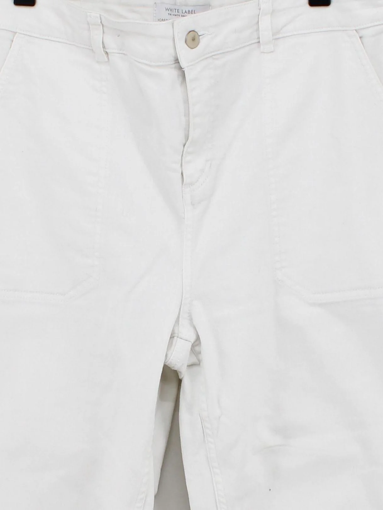 The White Company Women's Trousers UK 16 White Cotton with Elastane Cropped - Image 3