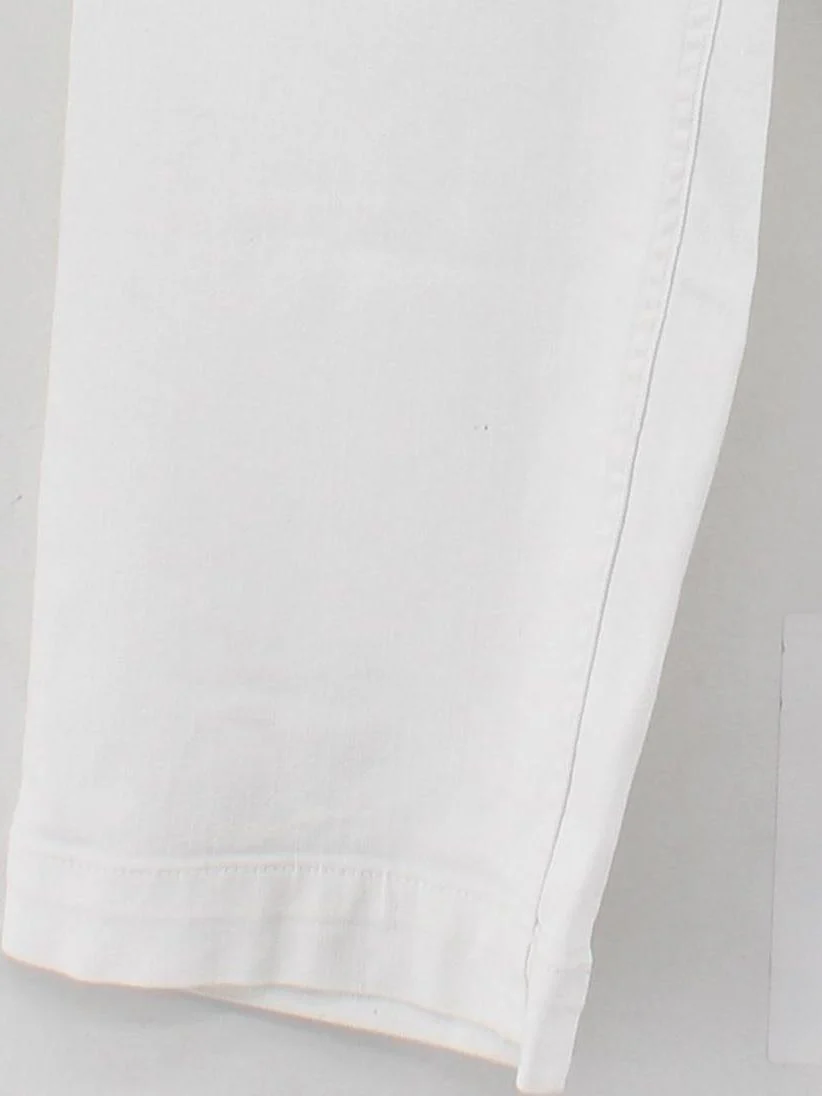 The White Company Women's Trousers UK 16 White Cotton with Elastane Cropped - Image 4
