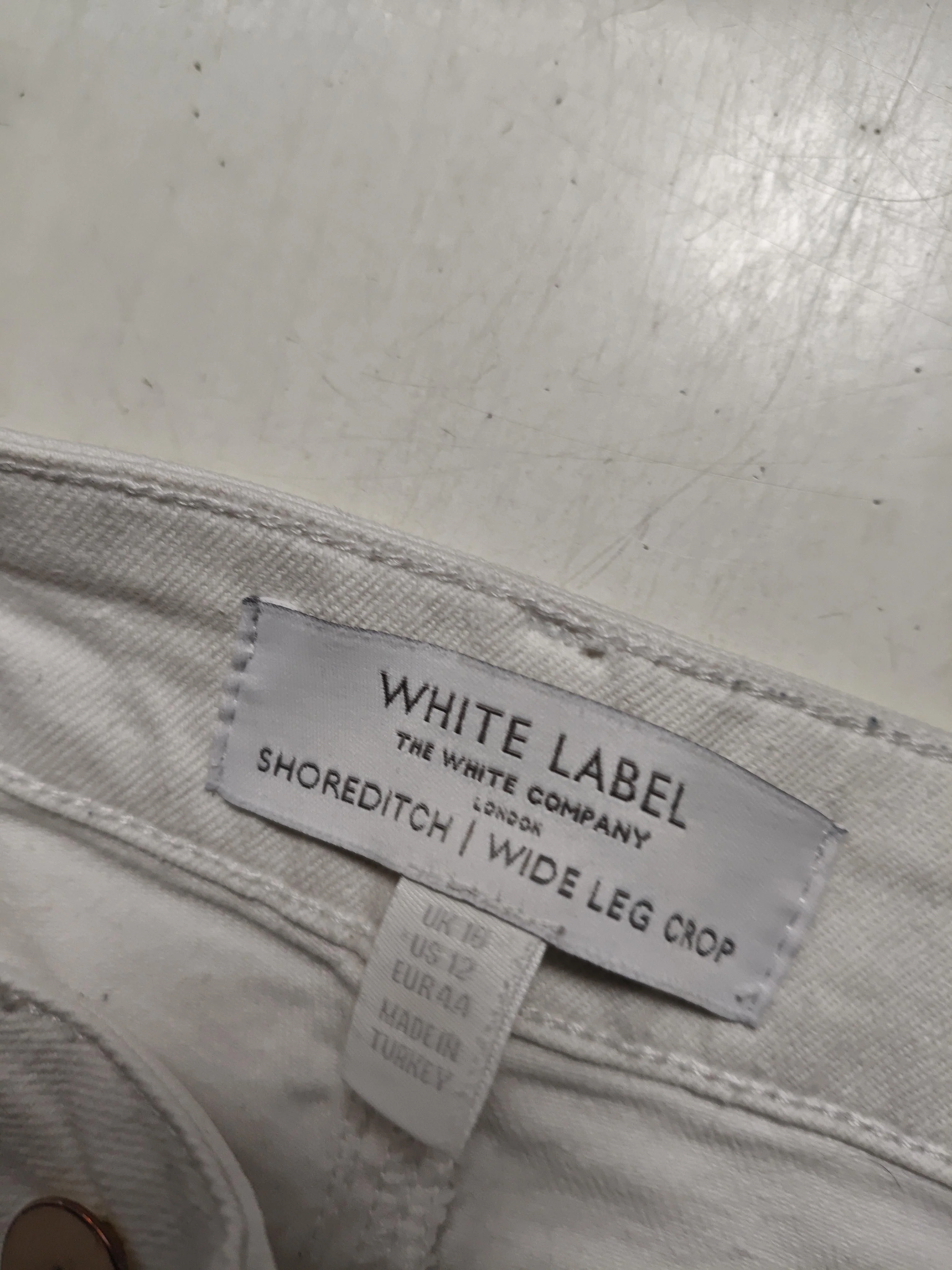 The White Company Women's Trousers UK 16 White Cotton with Elastane Cropped - Image 5