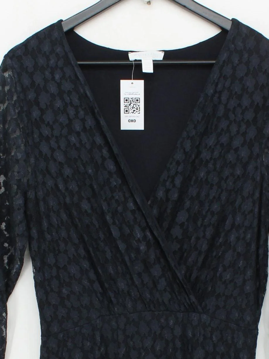 The White Company Wrap Midi Dress UK14 in Black - Image 3