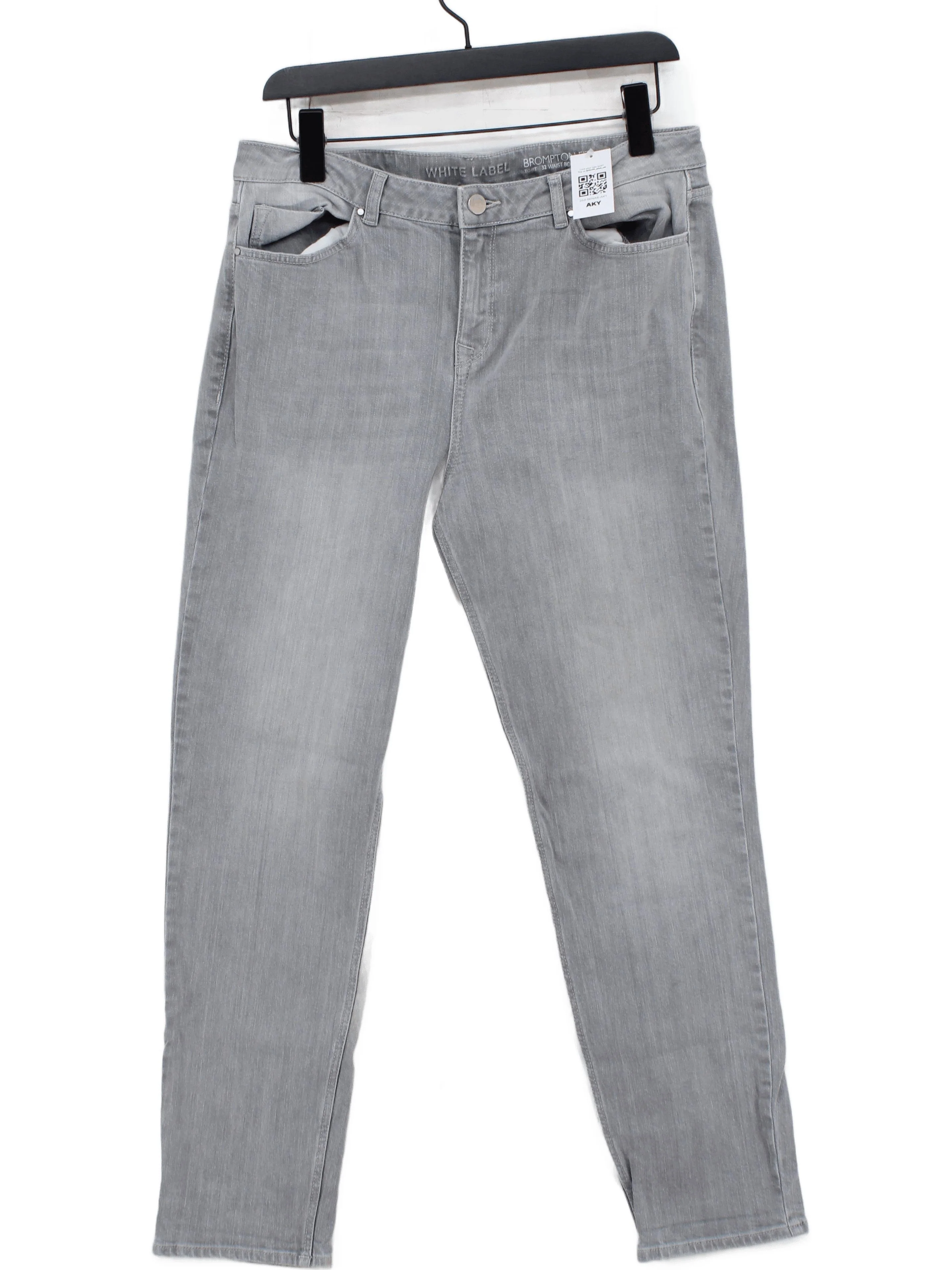 The White Label Women's Jeans UK 14 Grey Cotton with Elastane Skinny