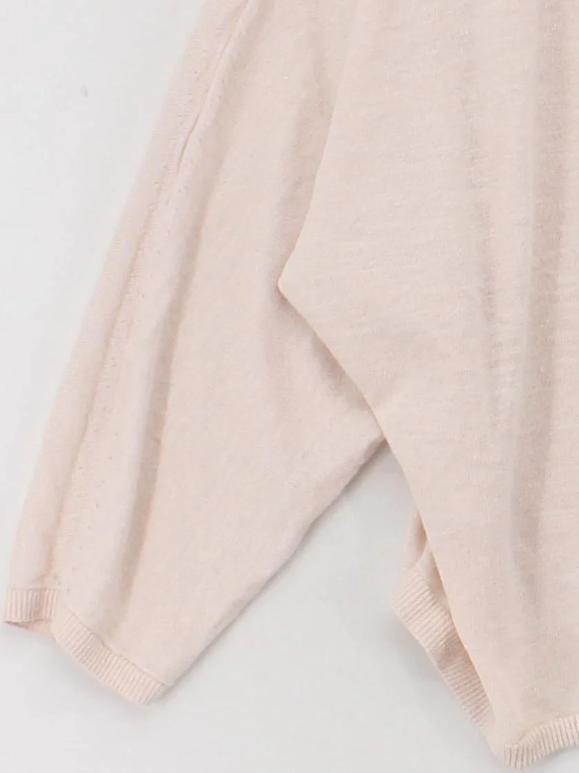 The White Label Women's Jumper M Cream Linen with Cotton V-Neck Pullover - Image 4