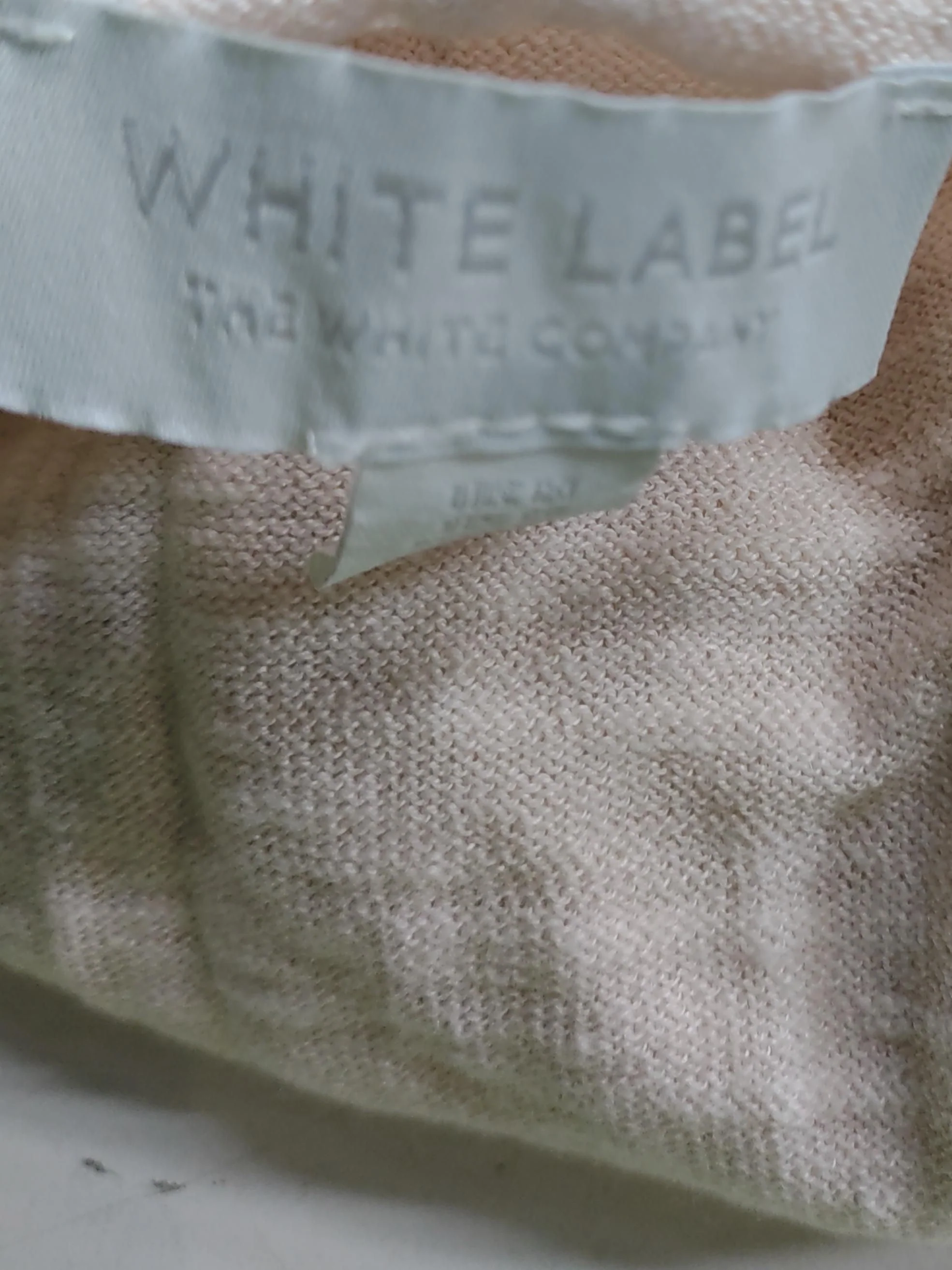 The White Label Women's Jumper M Cream Linen with Cotton V-Neck Pullover - Image 5