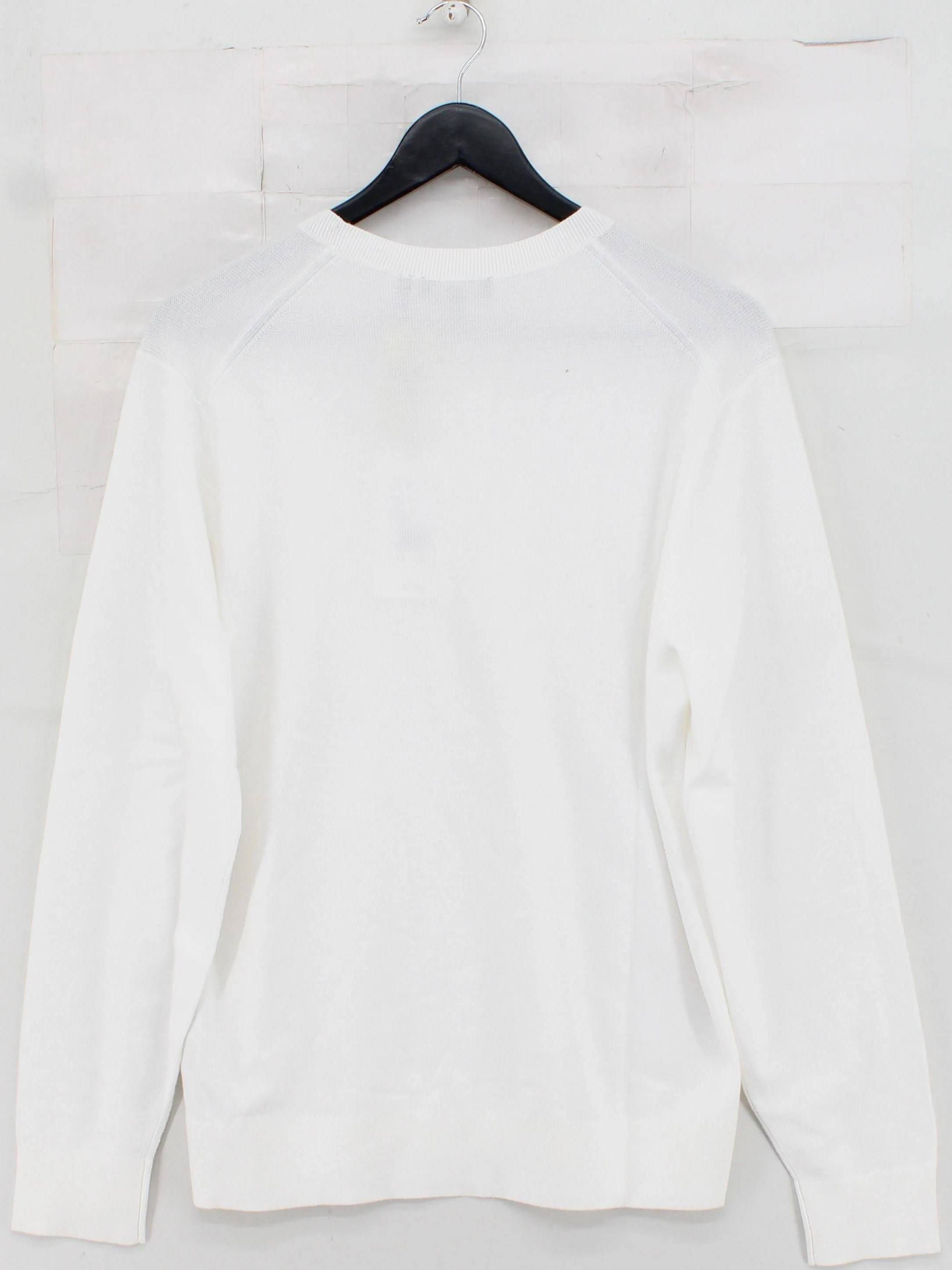 Theory Men's Jumper M White Viscose with Polyester Round Neck Pullover - Image 2