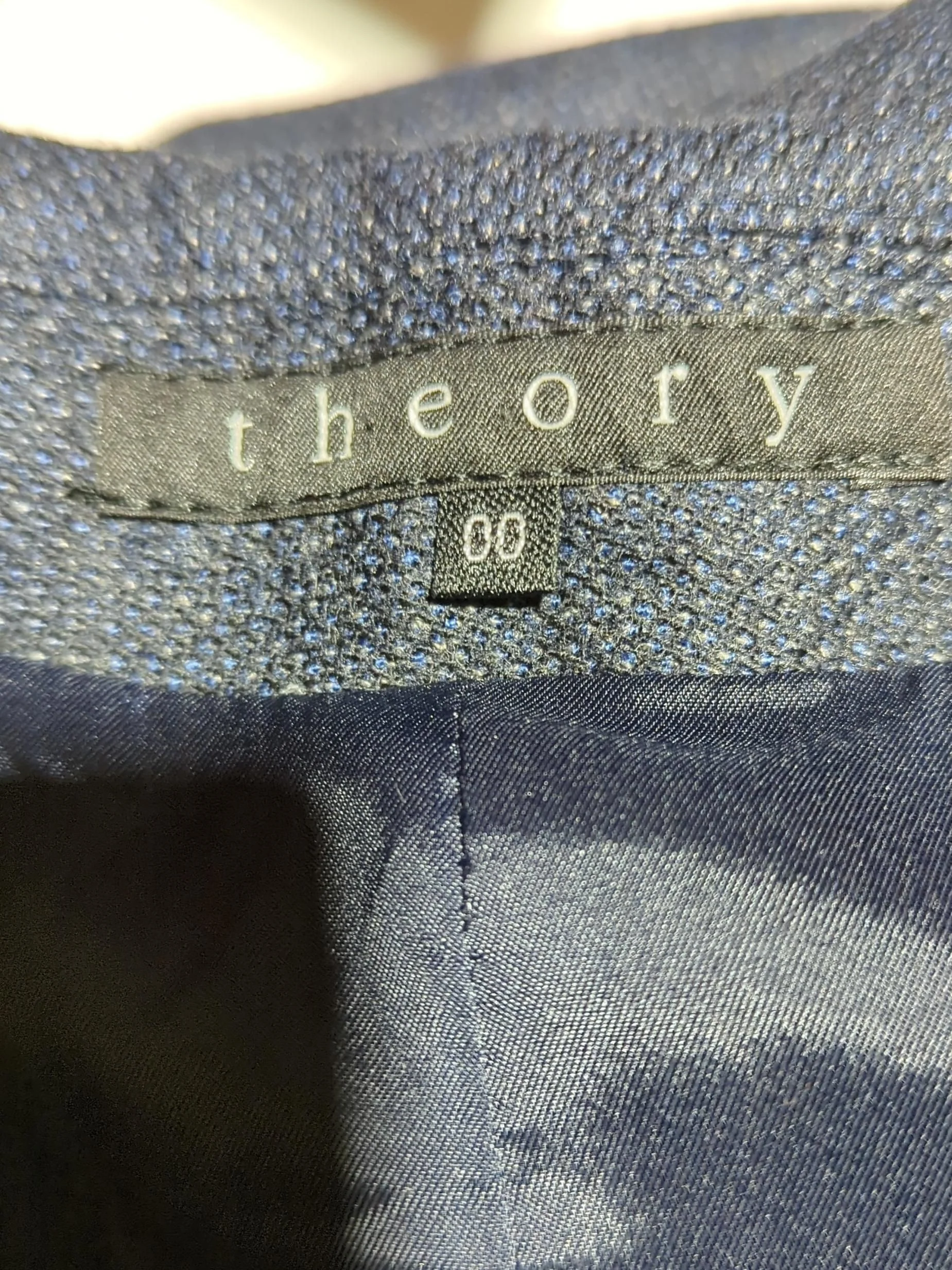 Theory Women's Blazer UK 4 Blue Wool with Elastane Overcoat - Image 5