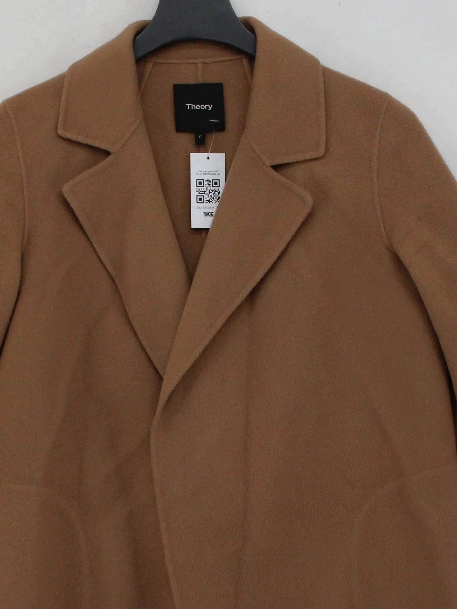 Theory Women's Coat XS Tan Wool with Cashmere Overcoat - Image 3