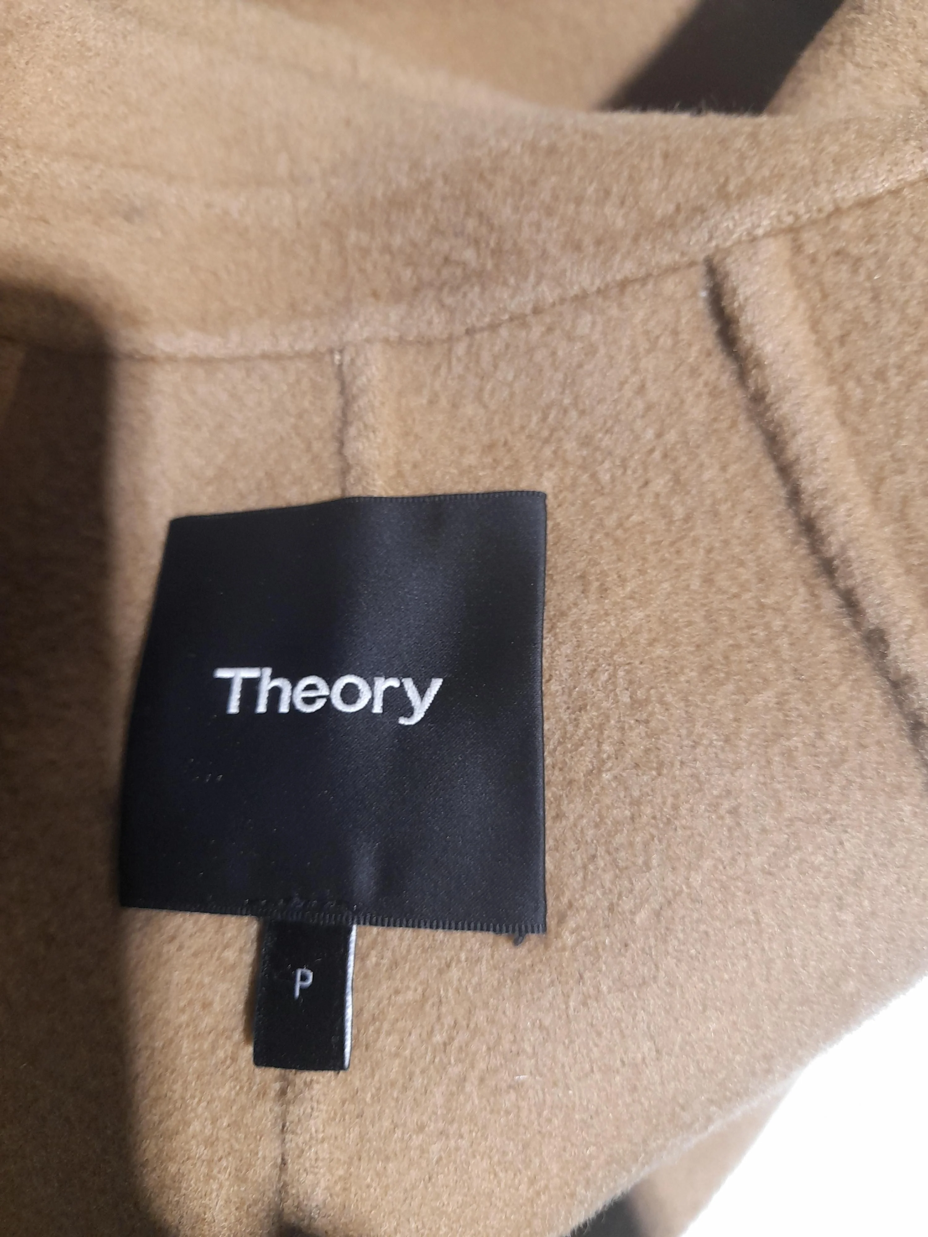 Theory Women's Coat XS Tan Wool with Cashmere Overcoat - Image 5