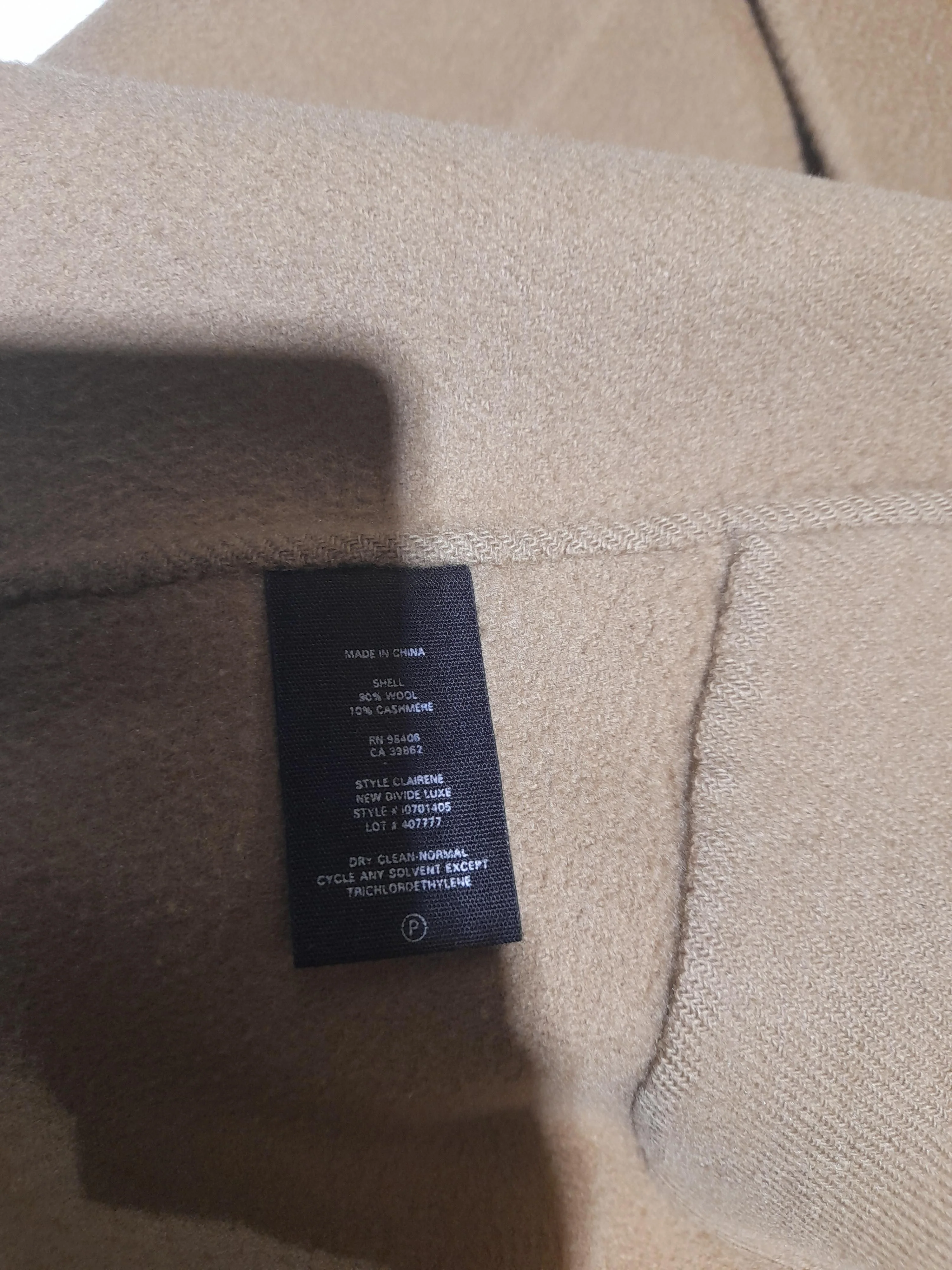 Theory Women's Coat XS Tan Wool with Cashmere Overcoat - Image 6