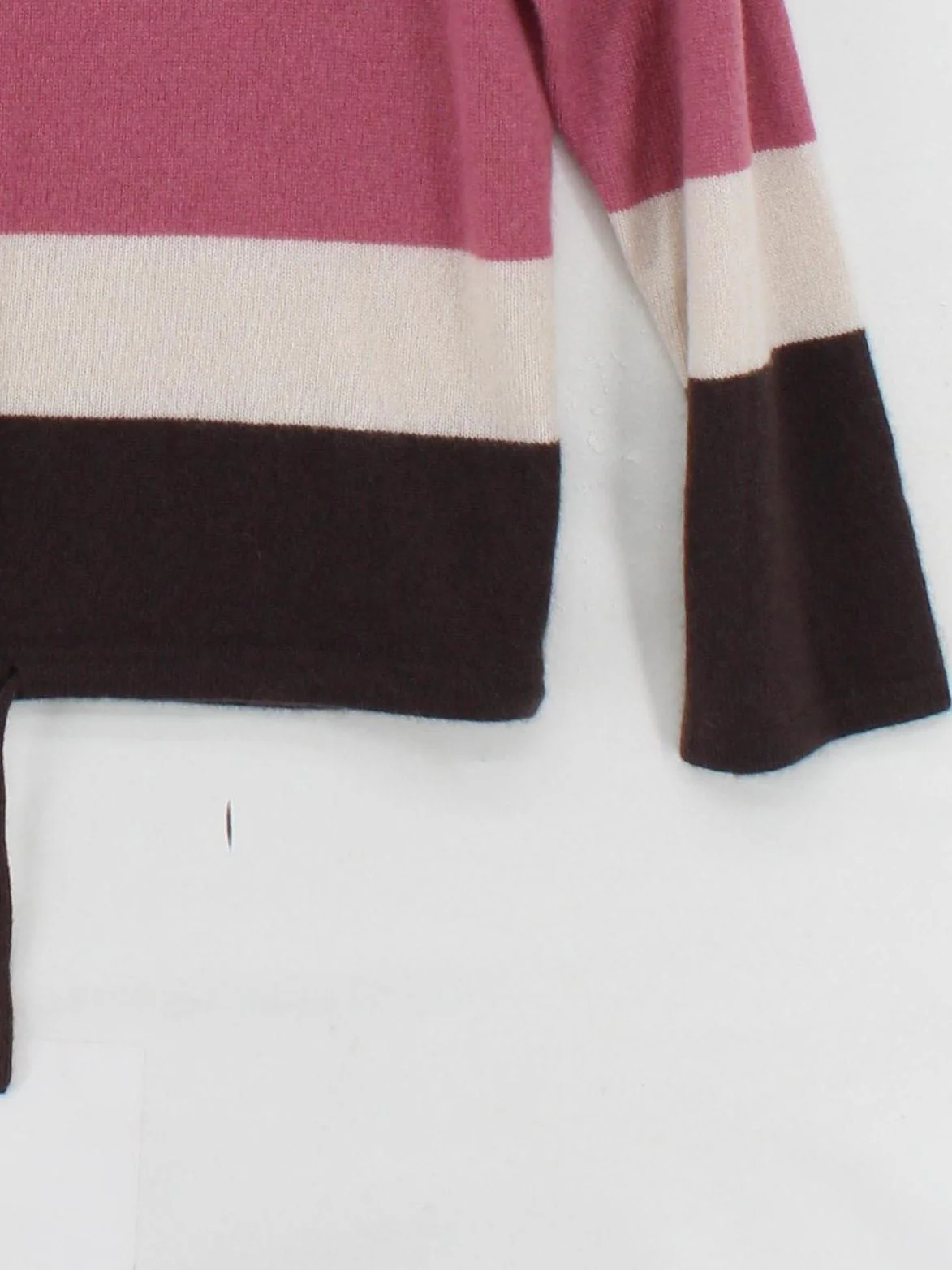 Theory Women's Jumper M Multi Striped 100% Cashmere Mock Neck Pullover - Image 4