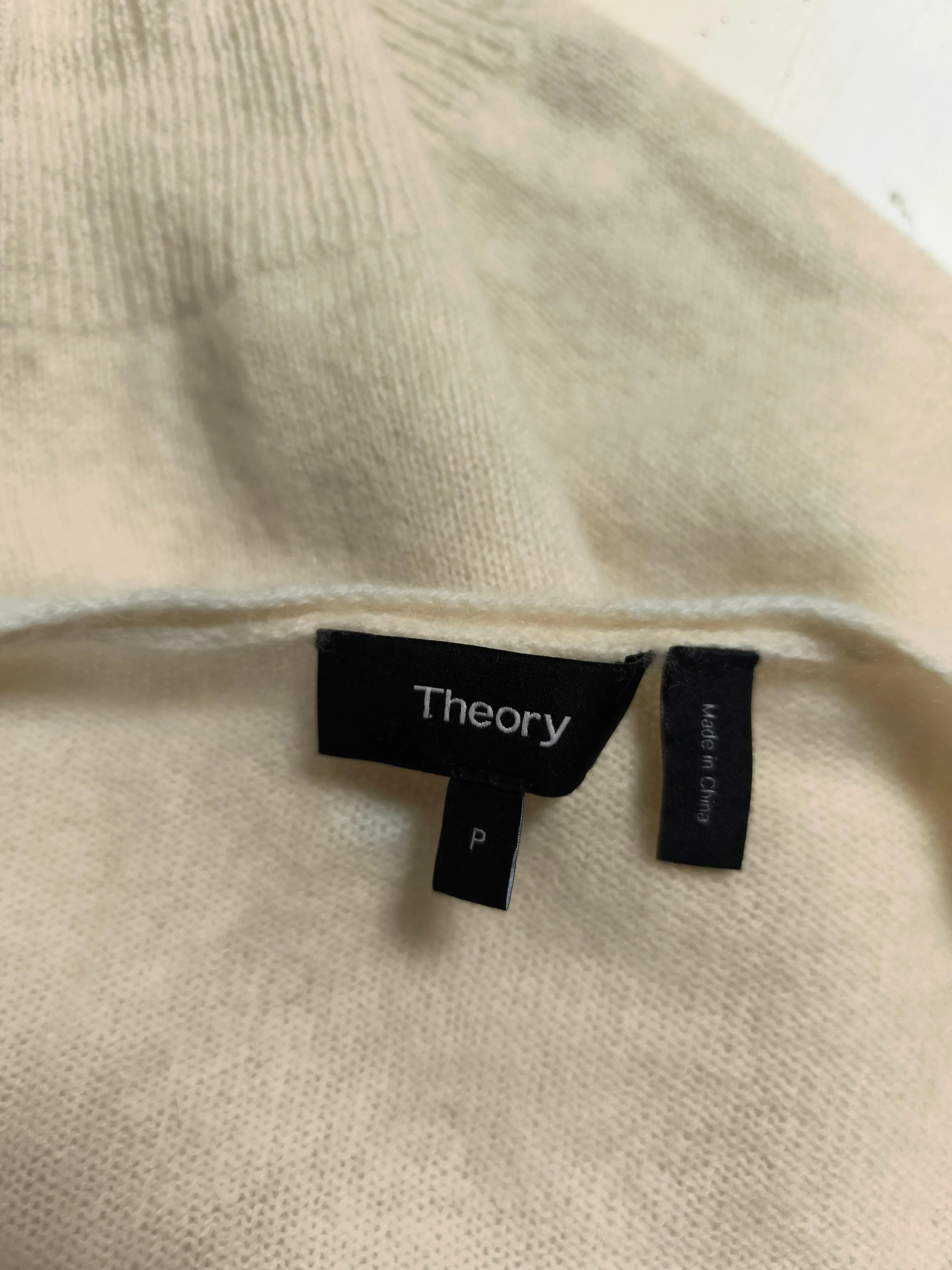 Theory Women's Jumper XS Cream 100% Cashmere V-Neck Pullover - Image 5