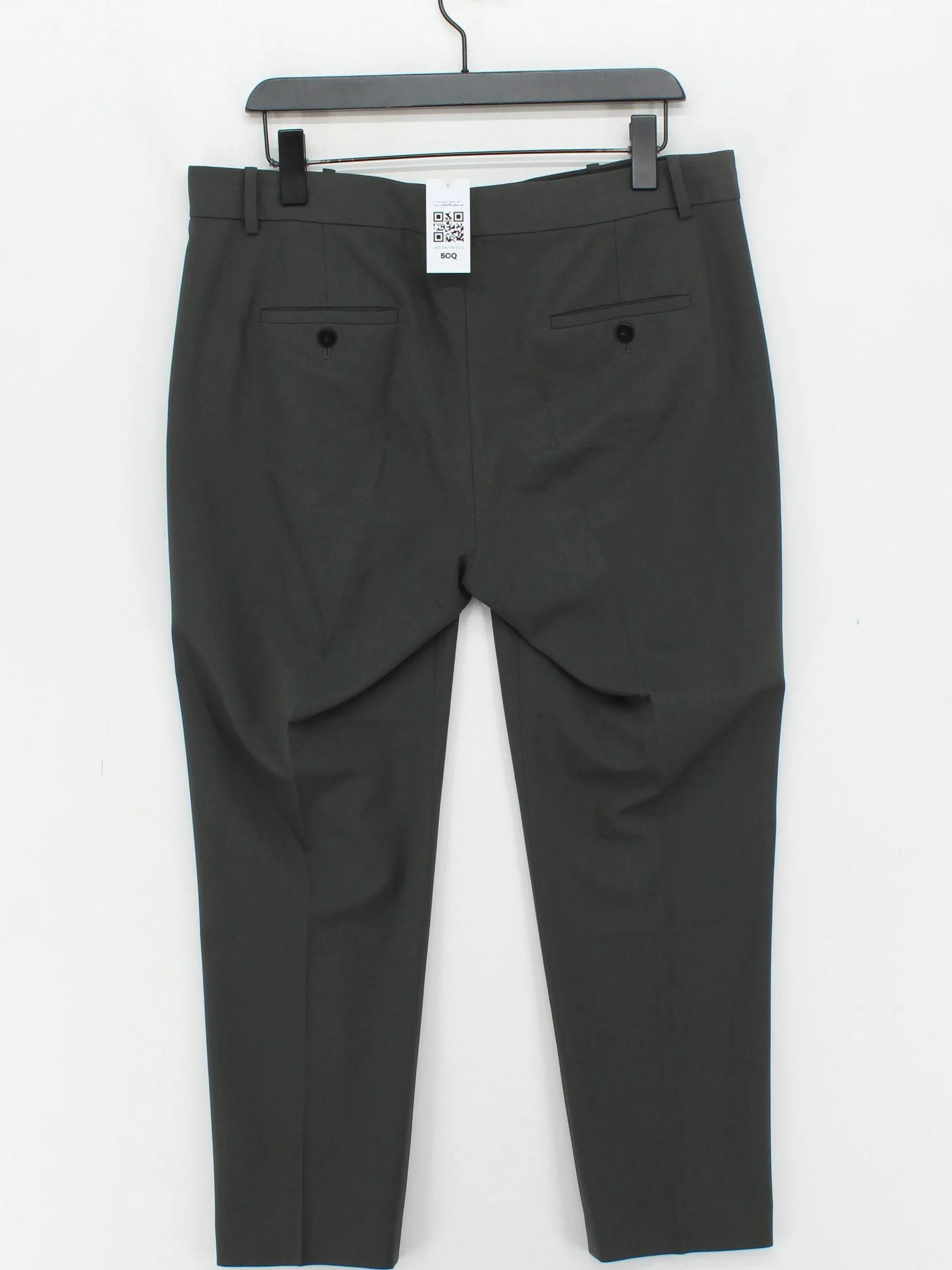 Theory Women's Suit Trousers UK 12 Green Wool with Elastane Straight Dress Pants - Image 2