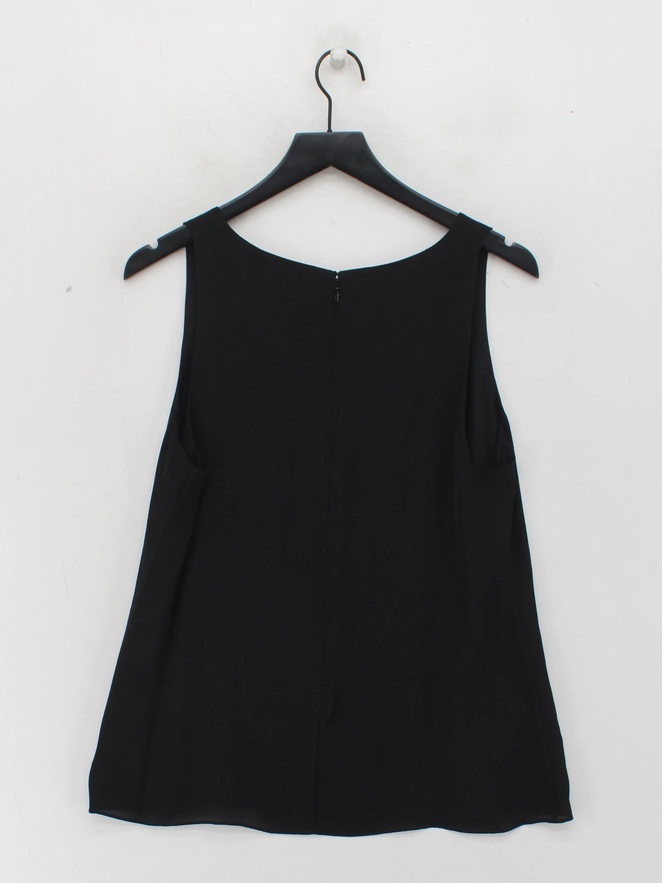 Theory Women's Top L Black Silk with Polyester Sleeveless V-Neck Basic - Image 2