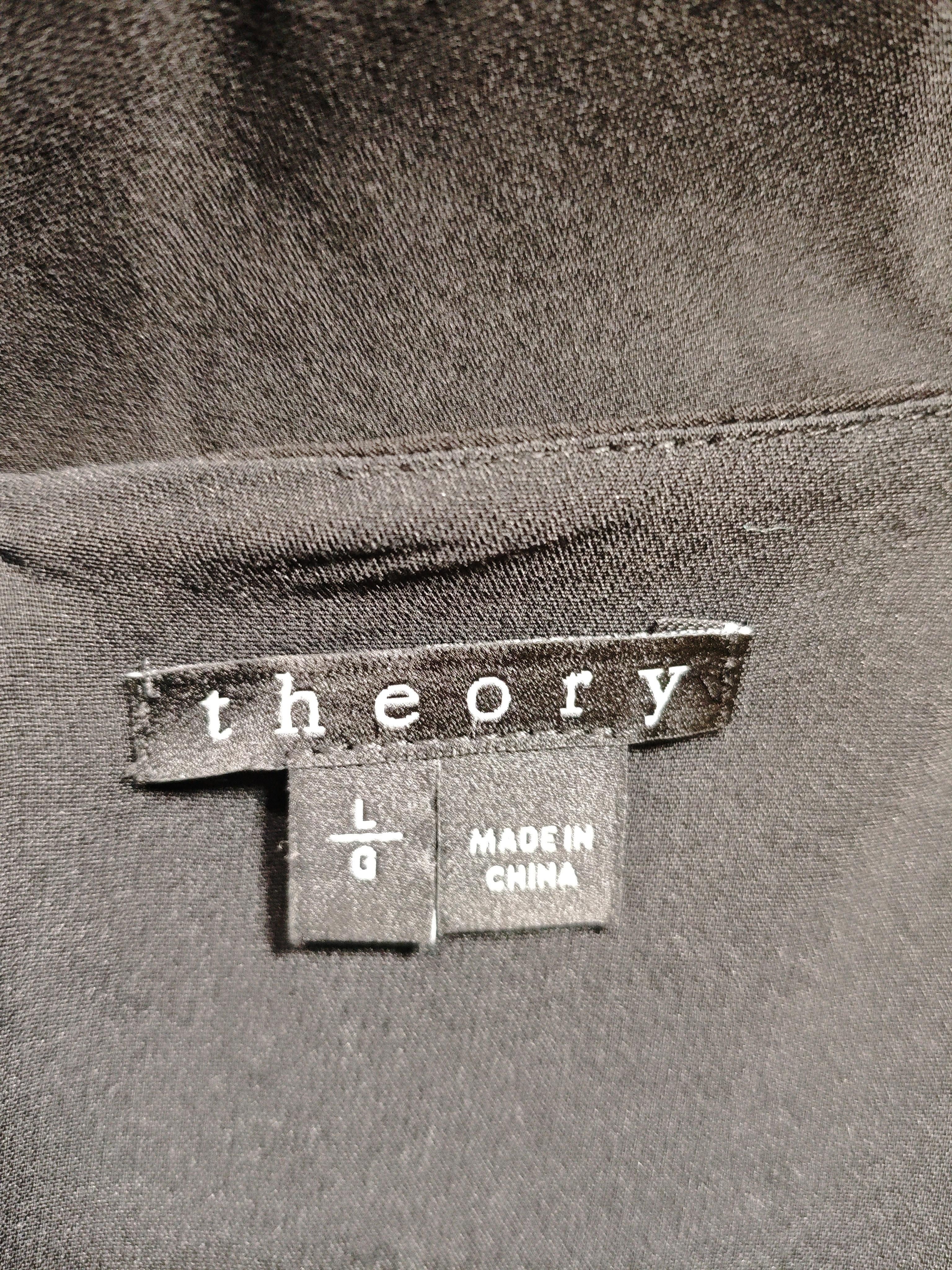 Theory Women's Top L Black Silk with Polyester Sleeveless V-Neck Basic - Image 5