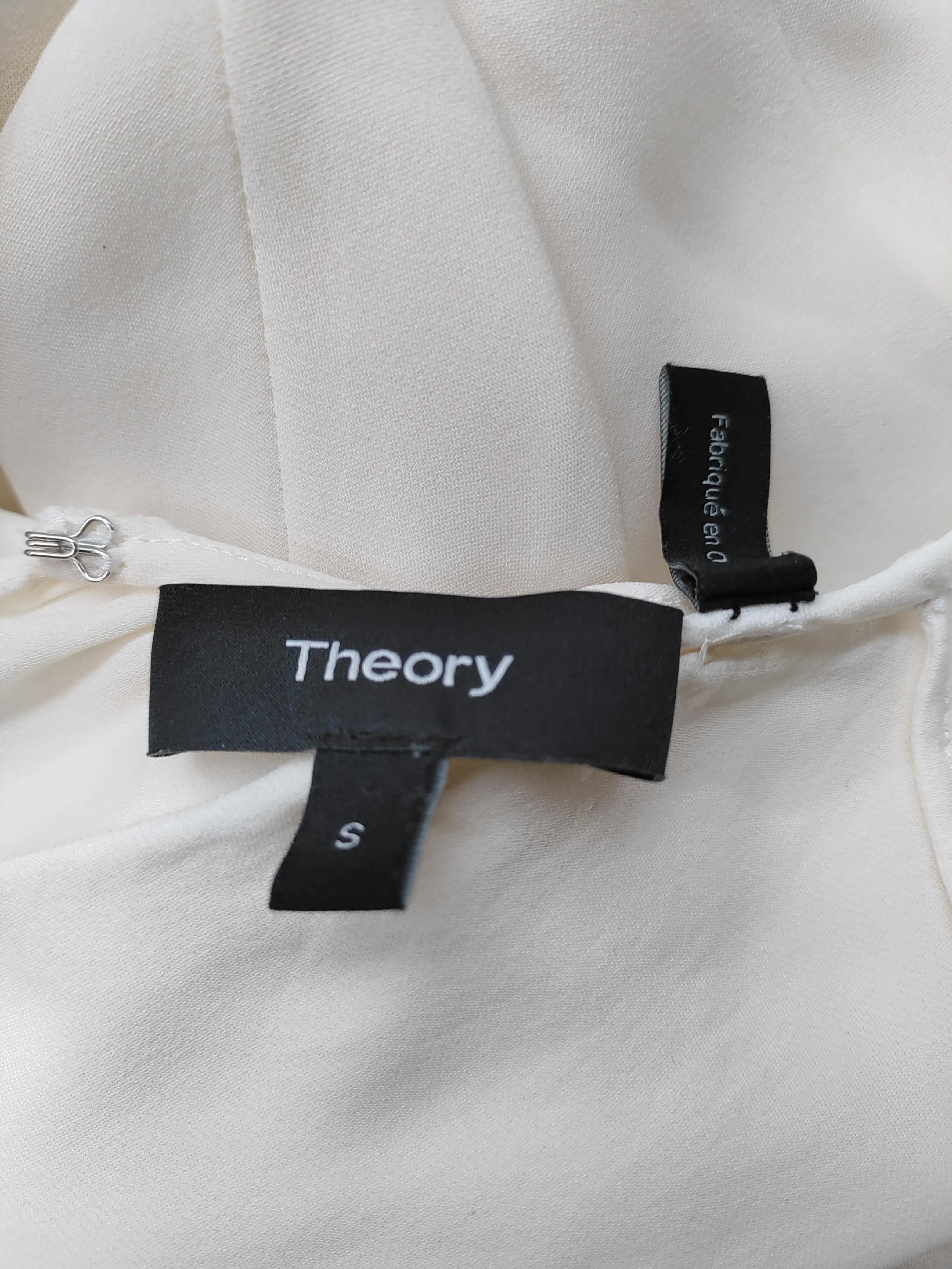 Theory Women's Top S Cream 100% Silk Sleeveless Round Neck Basic - Image 6