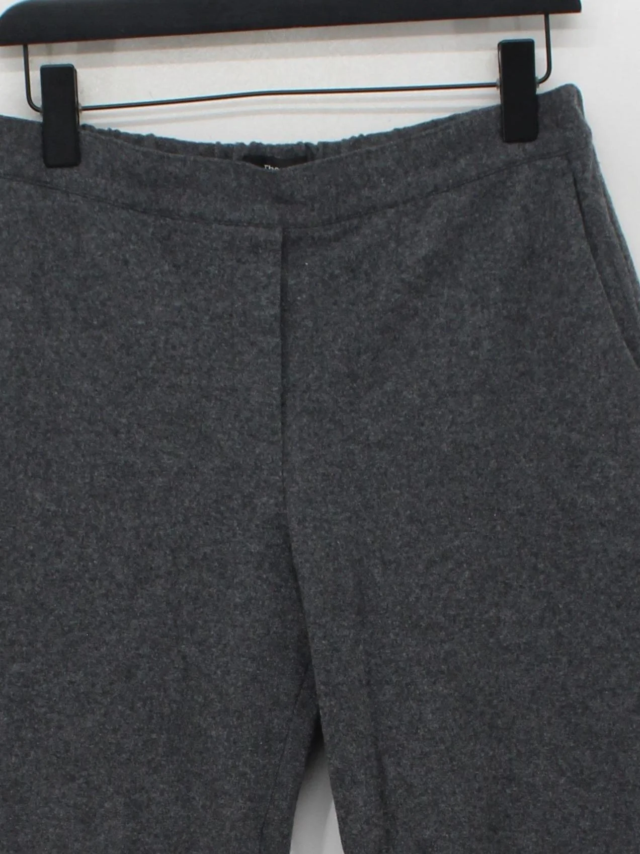 Theory Women's Trousers M Grey 100% Wool Wide-Leg Cropped - Image 3