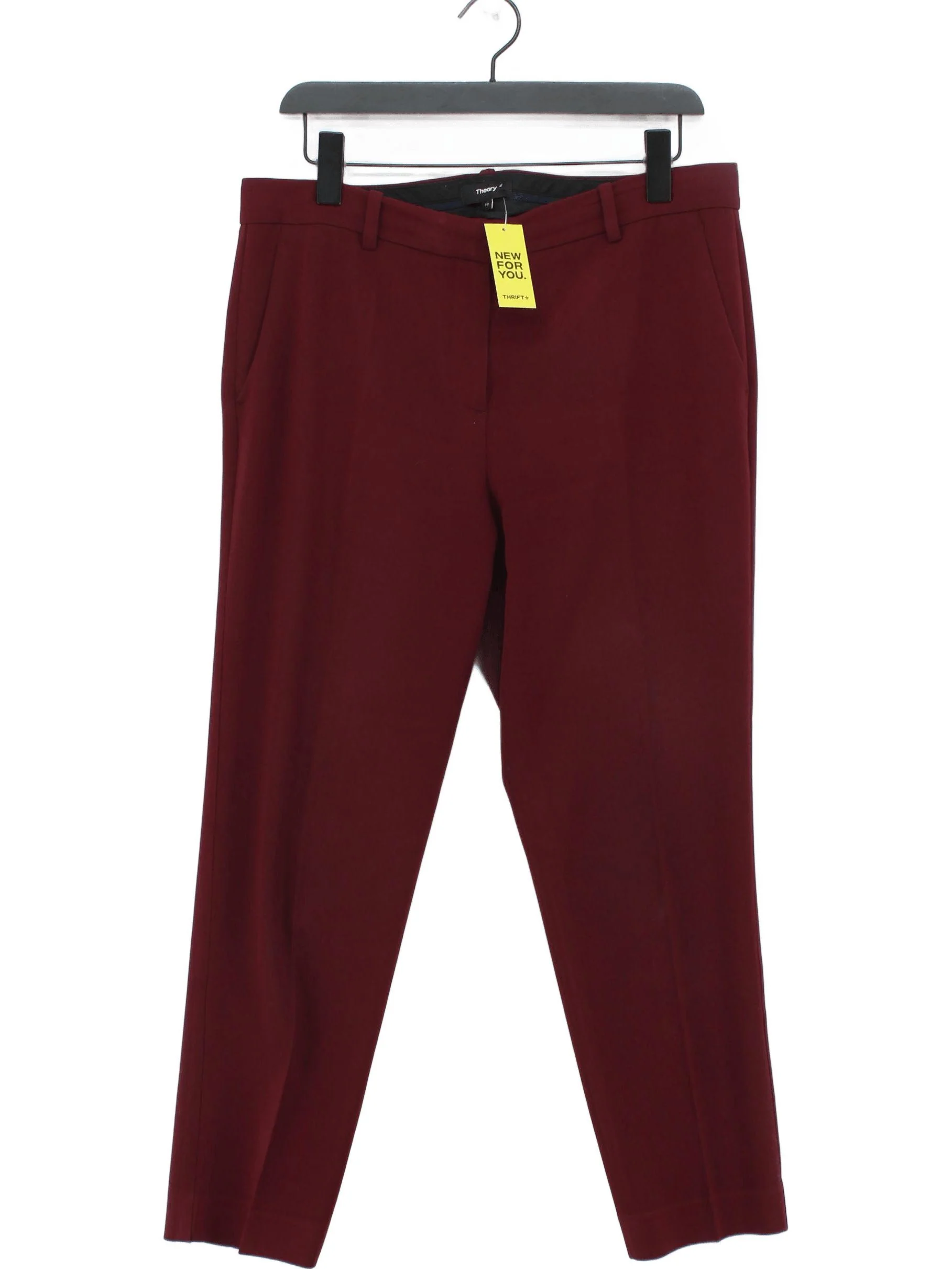 Theory Women's Trousers UK 10 Red 100% Other Tapered Chino