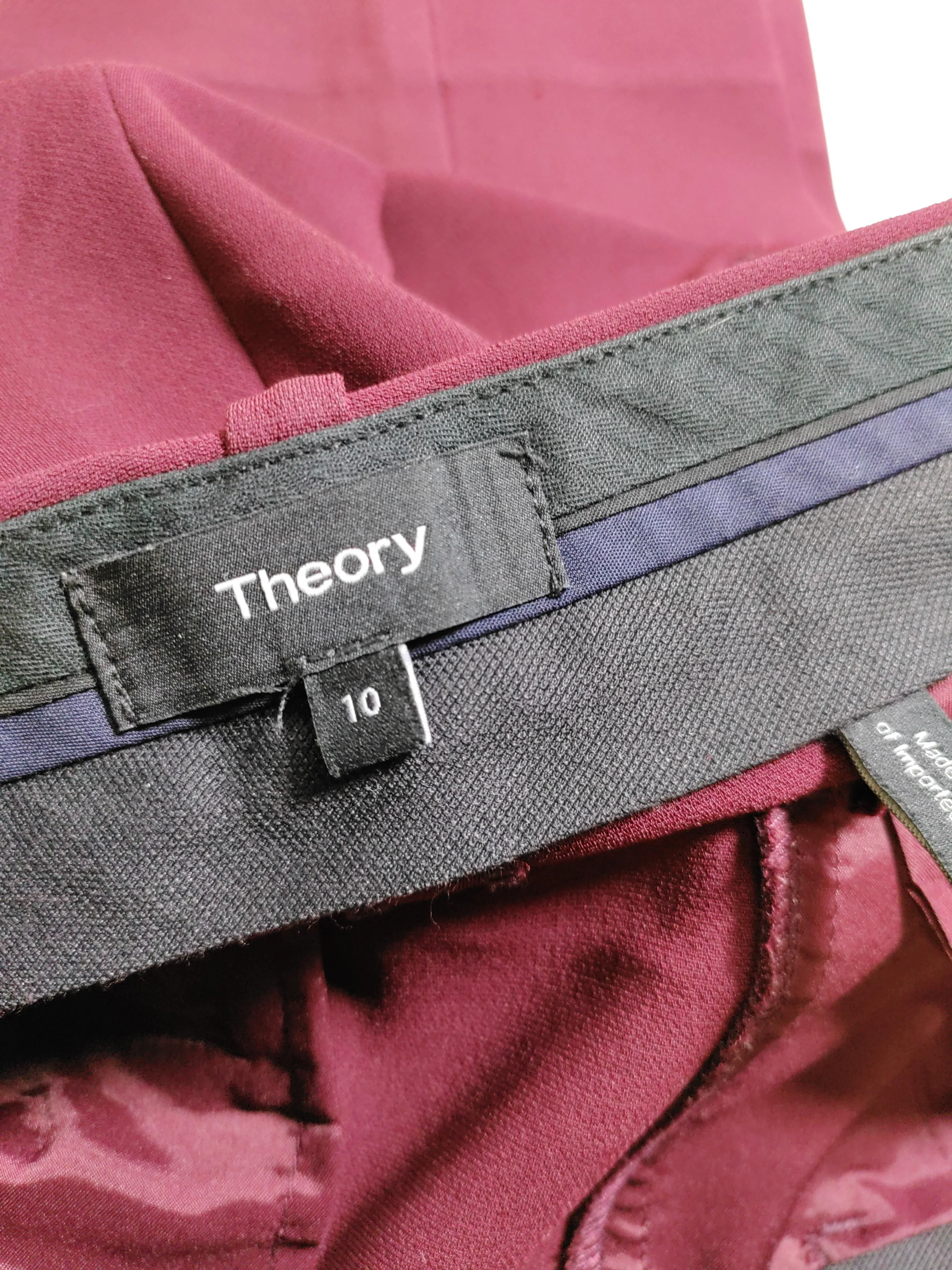 Theory Women's Trousers UK 10 Red 100% Other Tapered Chino - Image 5