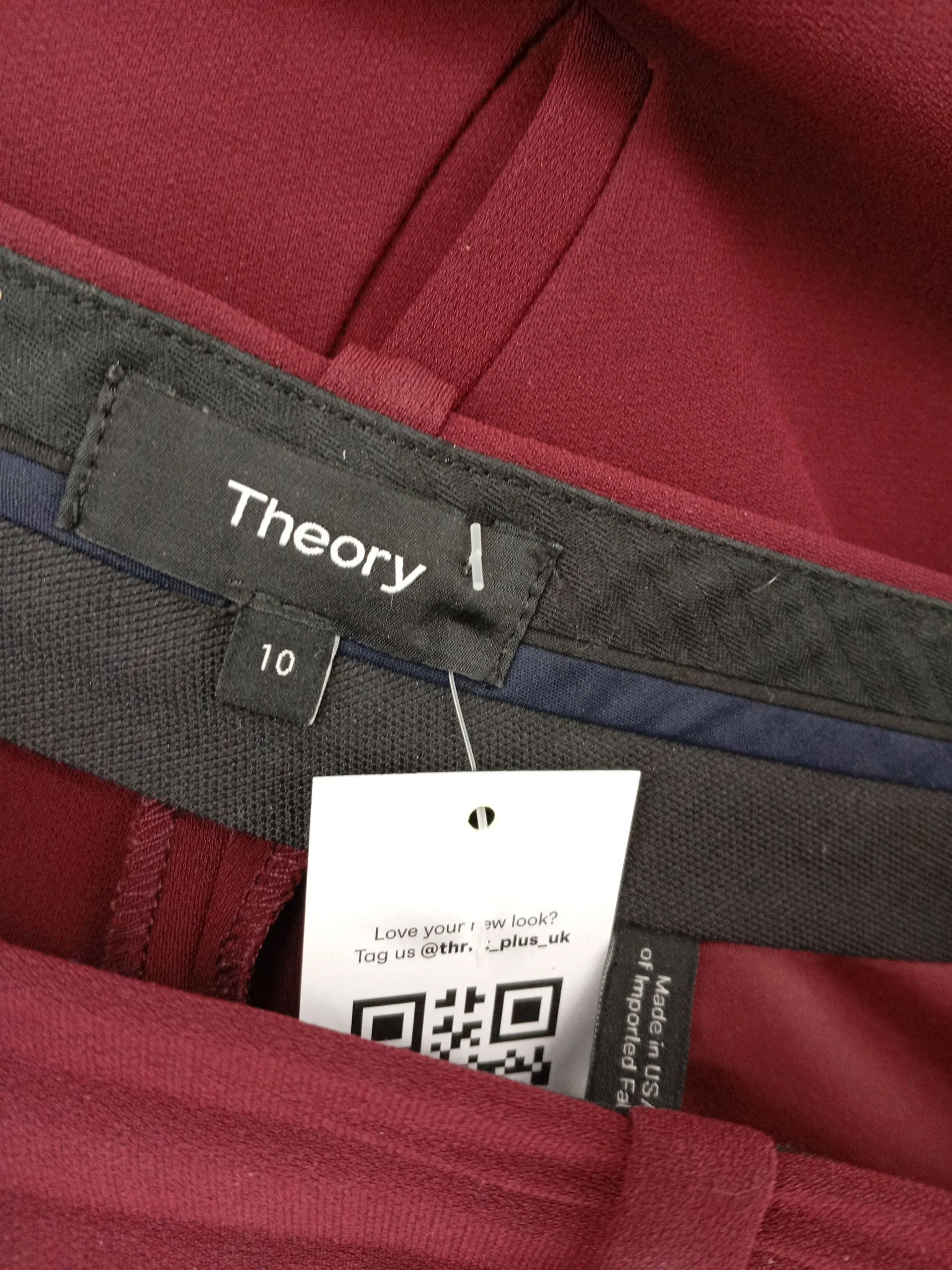 Theory Women's Trousers UK 10 Red 100% Other Tapered Chino - Image 6