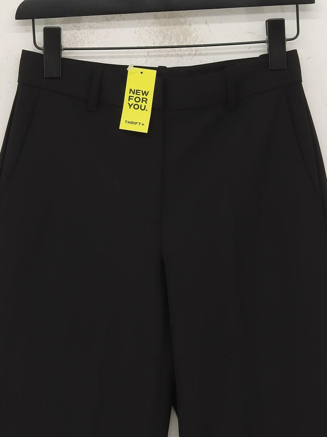 Theory Women's Trousers UK 4 Black Wool with Elastane, Rayon Wide-Leg Chino - Image 3