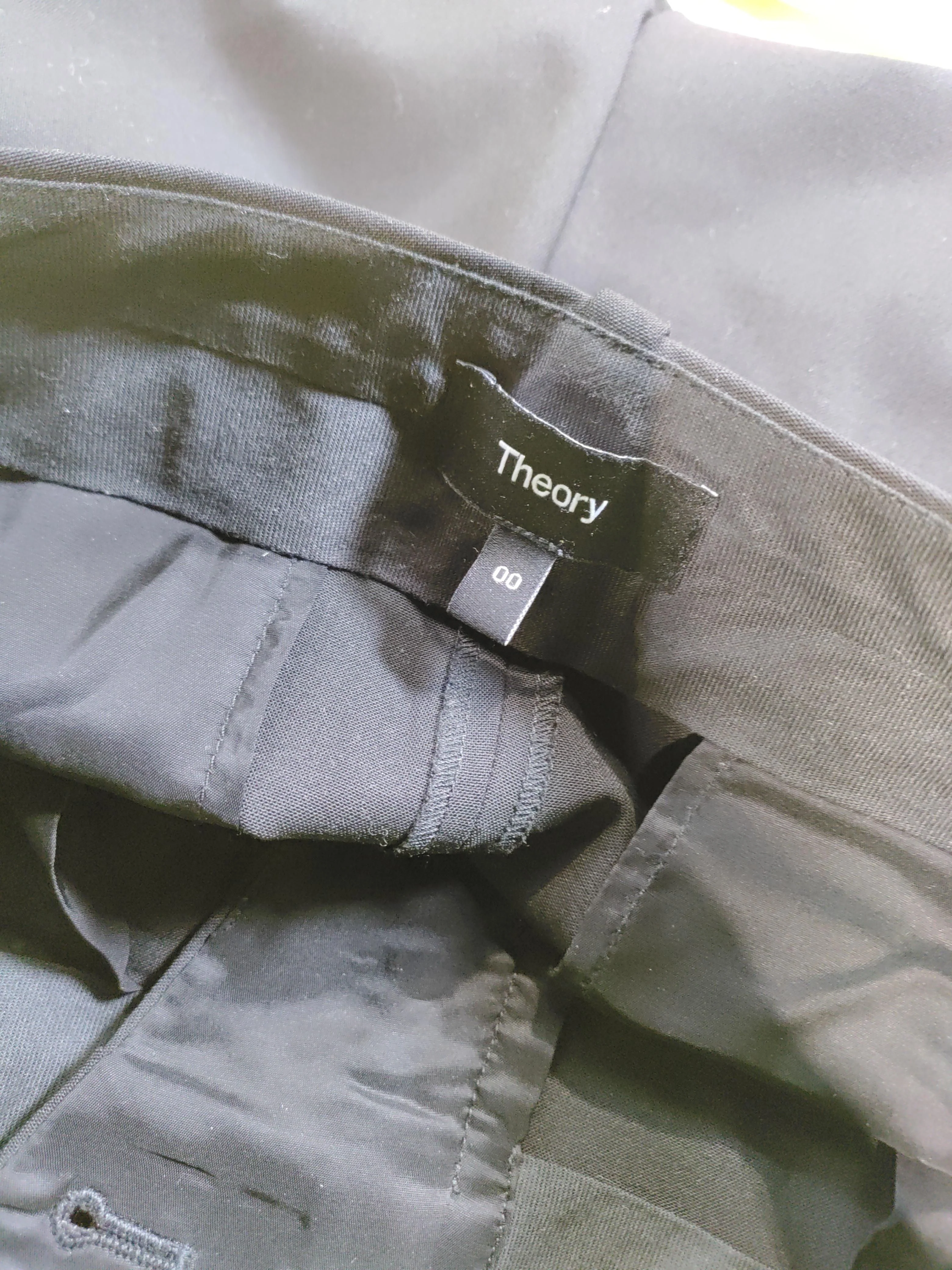 Theory Women's Trousers UK 4 Black Wool with Elastane, Rayon Wide-Leg Chino - Image 5