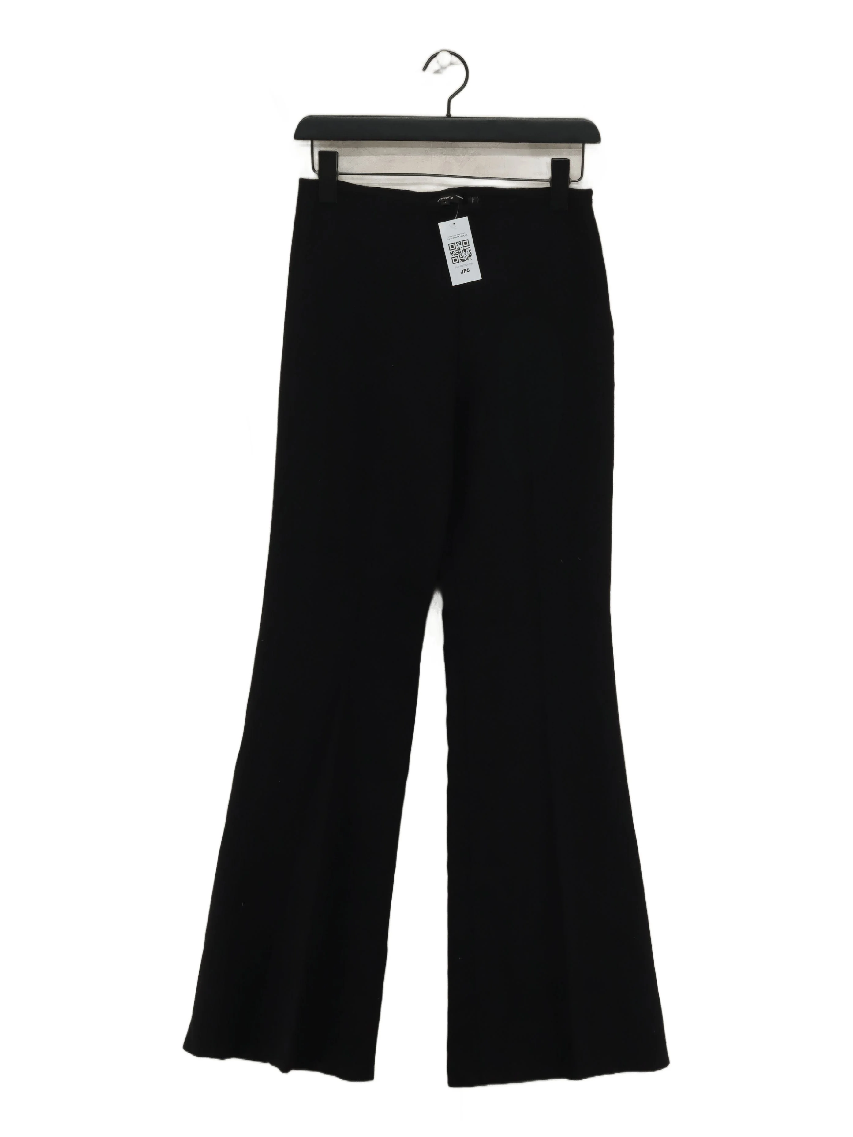 Theory Women's Trousers UK 8 Black Wool with Elastane Flared Capri