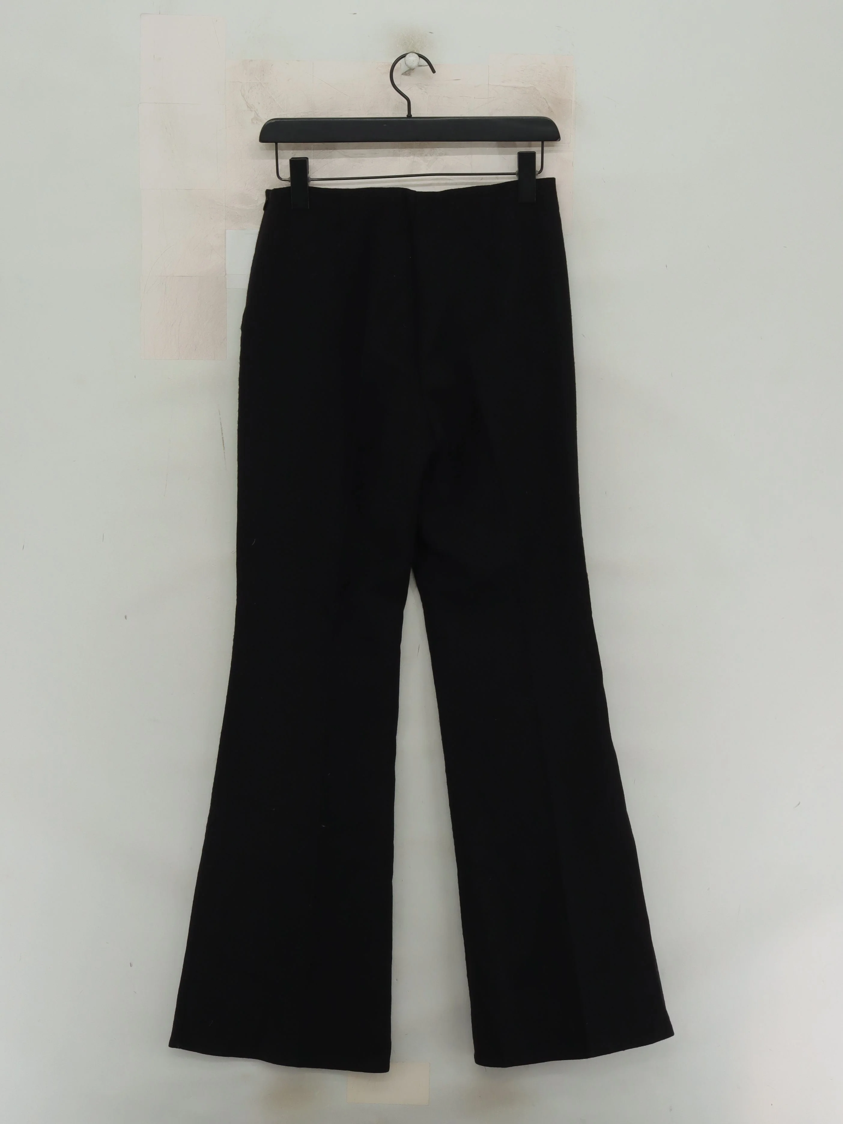 Theory Women's Trousers UK 8 Black Wool with Elastane Flared Capri - Image 2