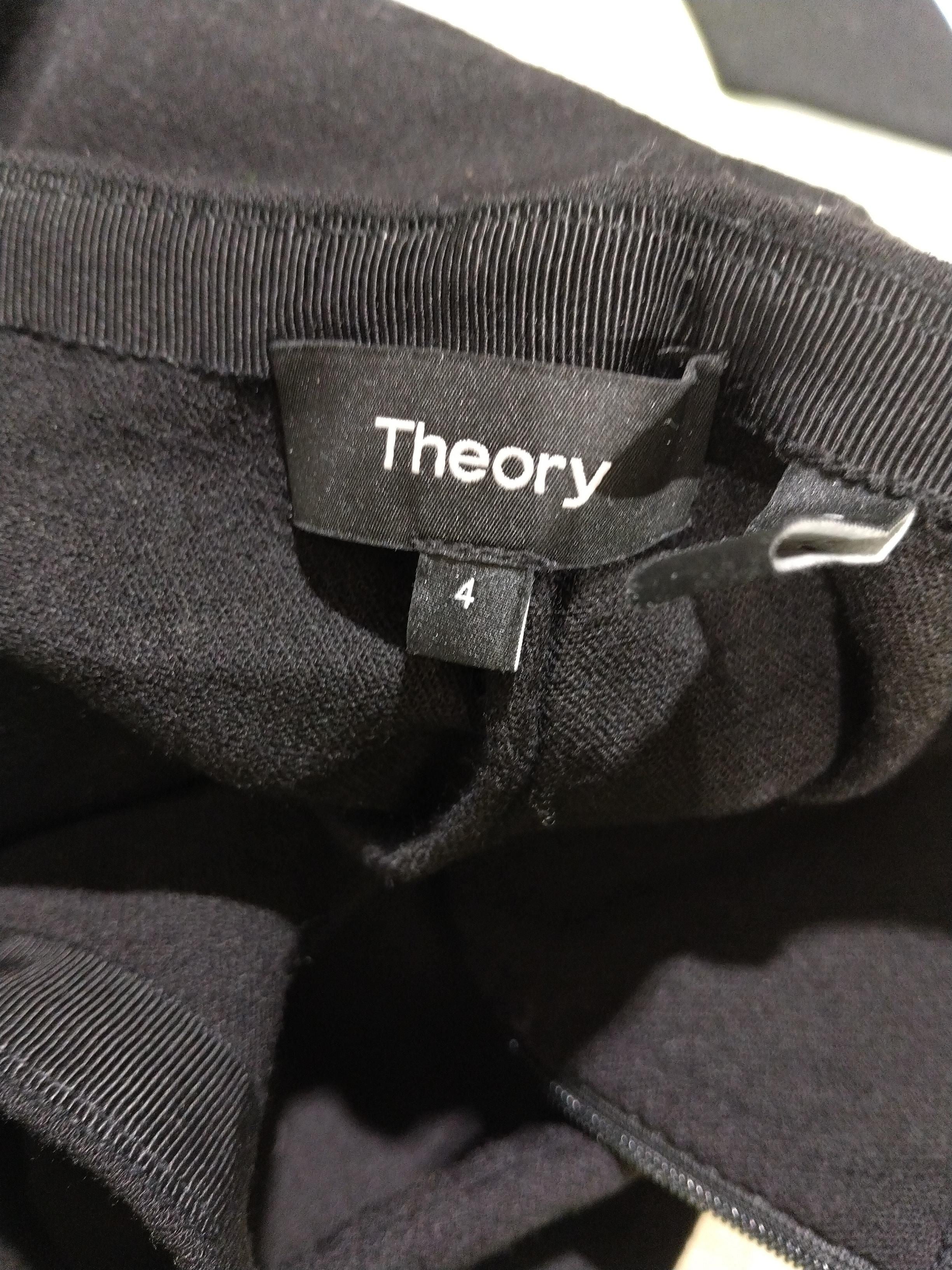 Theory Women's Trousers UK 8 Black Wool with Elastane Flared Capri - Image 5