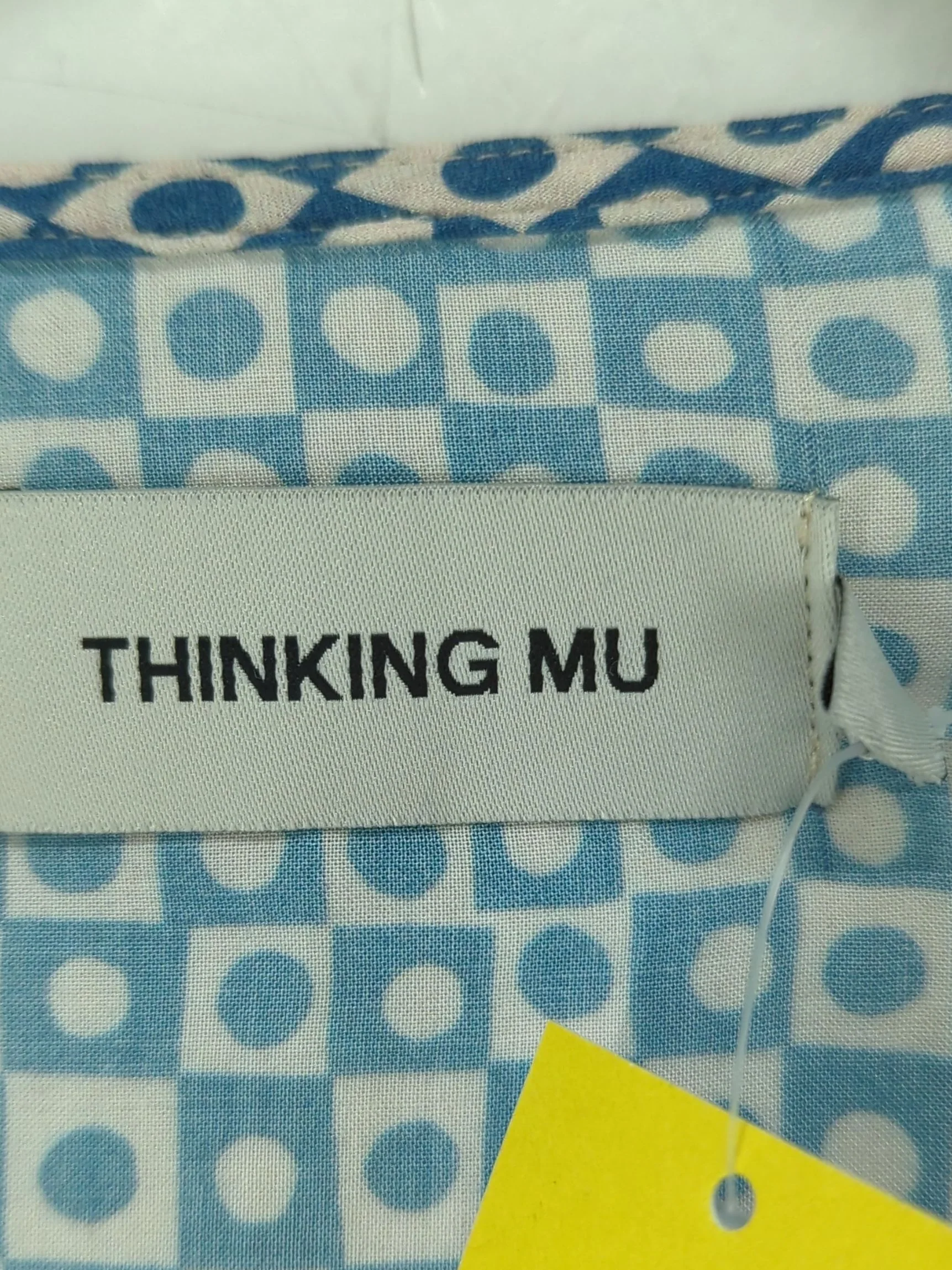 Thinking MU Women's Blouse S Blue 100% Viscose Short Sleeve V-Neck Basic - Image 5