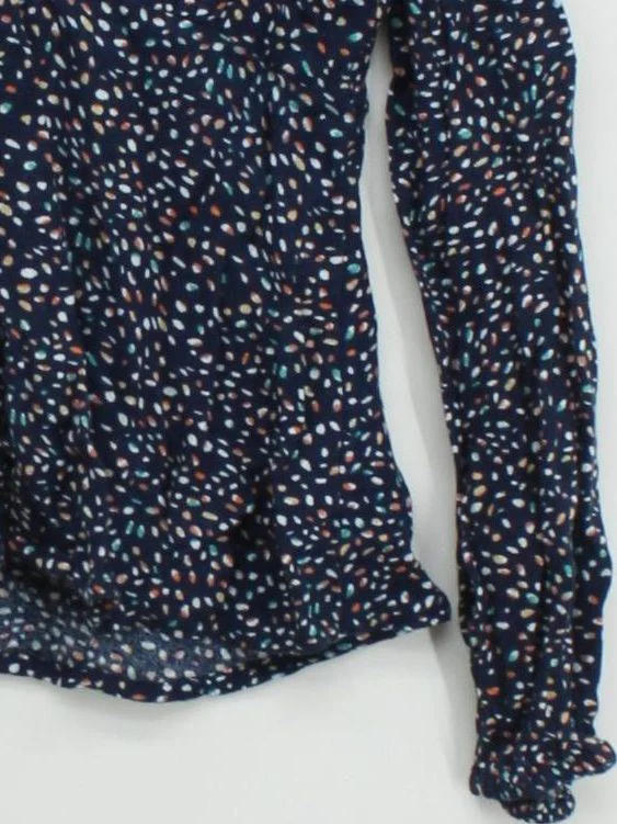 This Is Unfolded Women's Top UK 6 Blue 100% Viscose Long Sleeve V-Neck Basic - Image 4