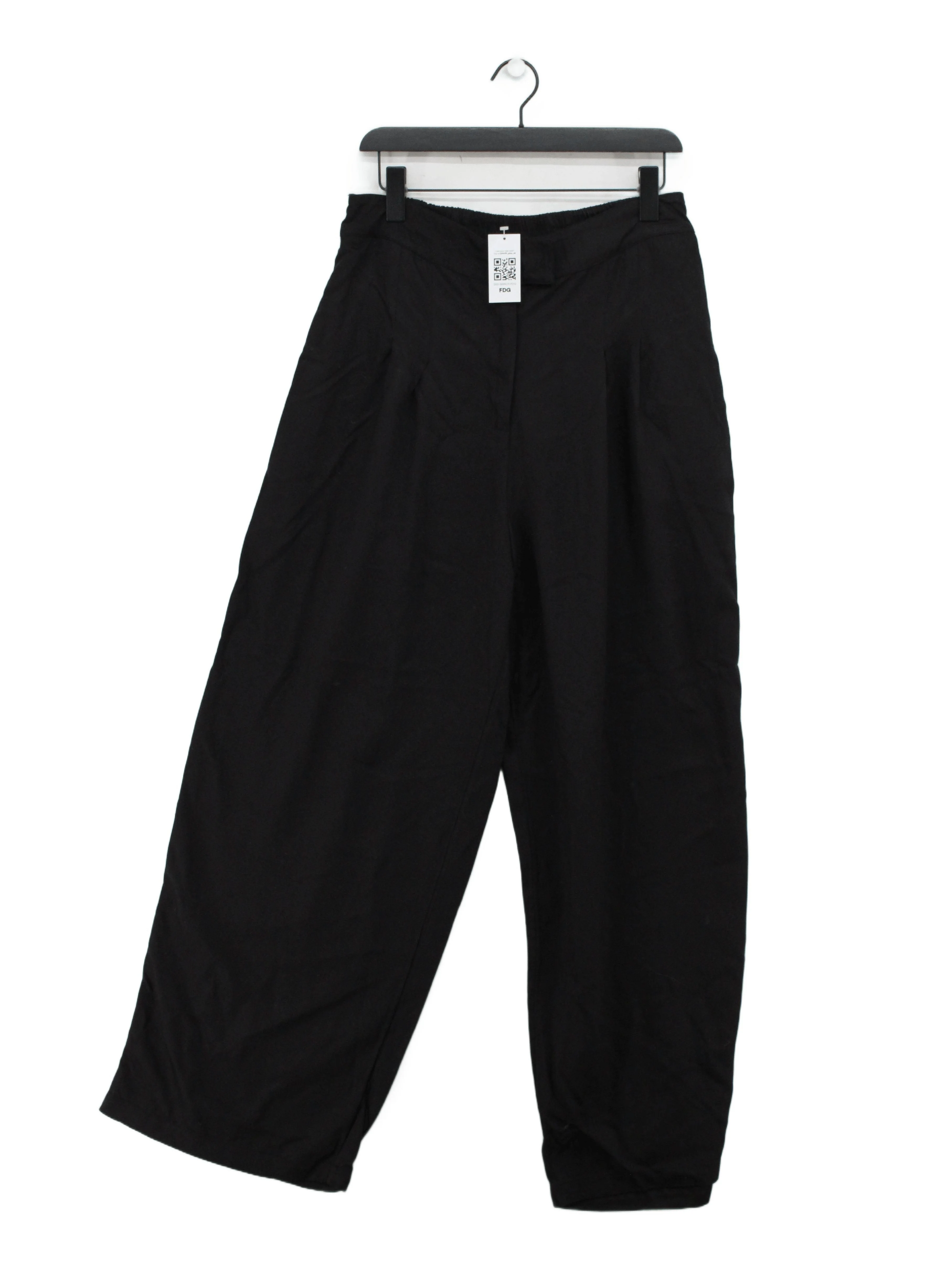 This Is Unfolded Women's Trousers UK 16 Black 100% Viscose Wide-Leg Sweatpants