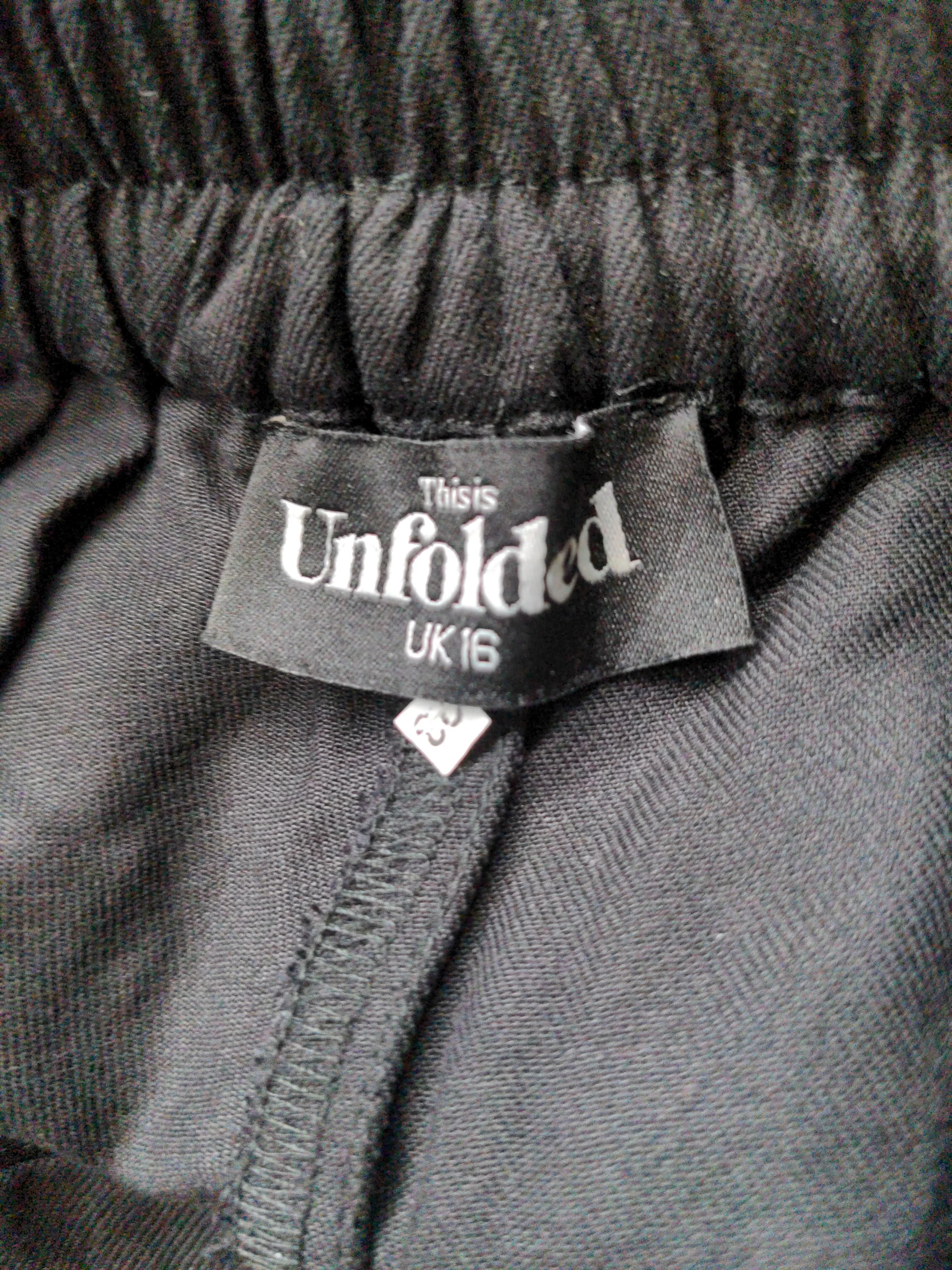 This Is Unfolded Women's Trousers UK 16 Black 100% Viscose Wide-Leg Sweatpants - Image 6