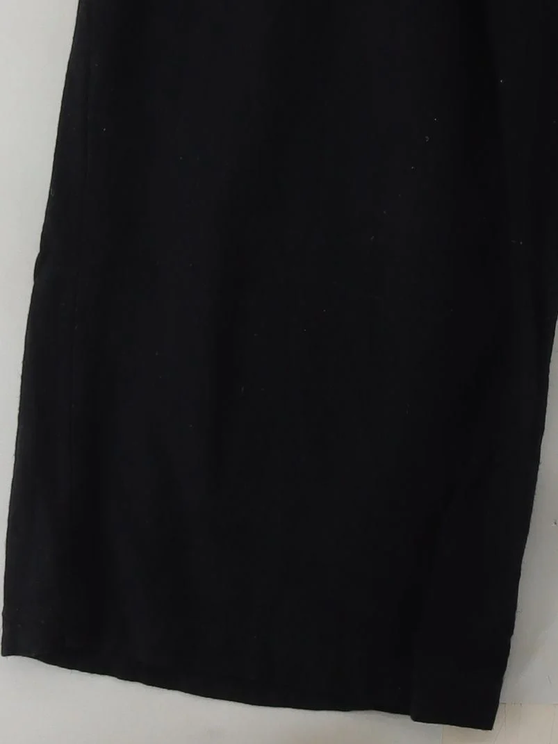 This Is Unfolded Women's Trousers UK 18 Black Viscose with Linen Cropped - Image 4