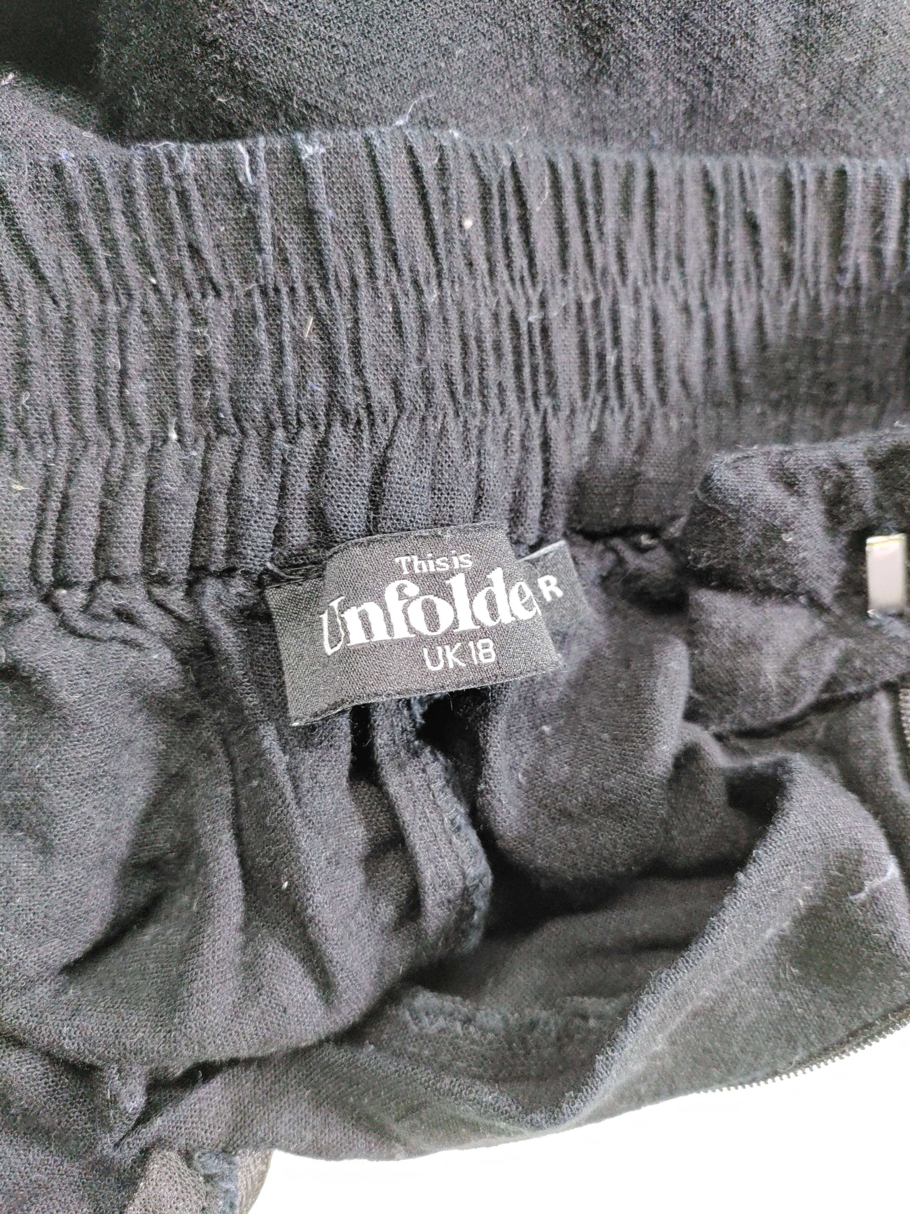 This Is Unfolded Women's Trousers UK 18 Black Viscose with Linen Cropped - Image 5