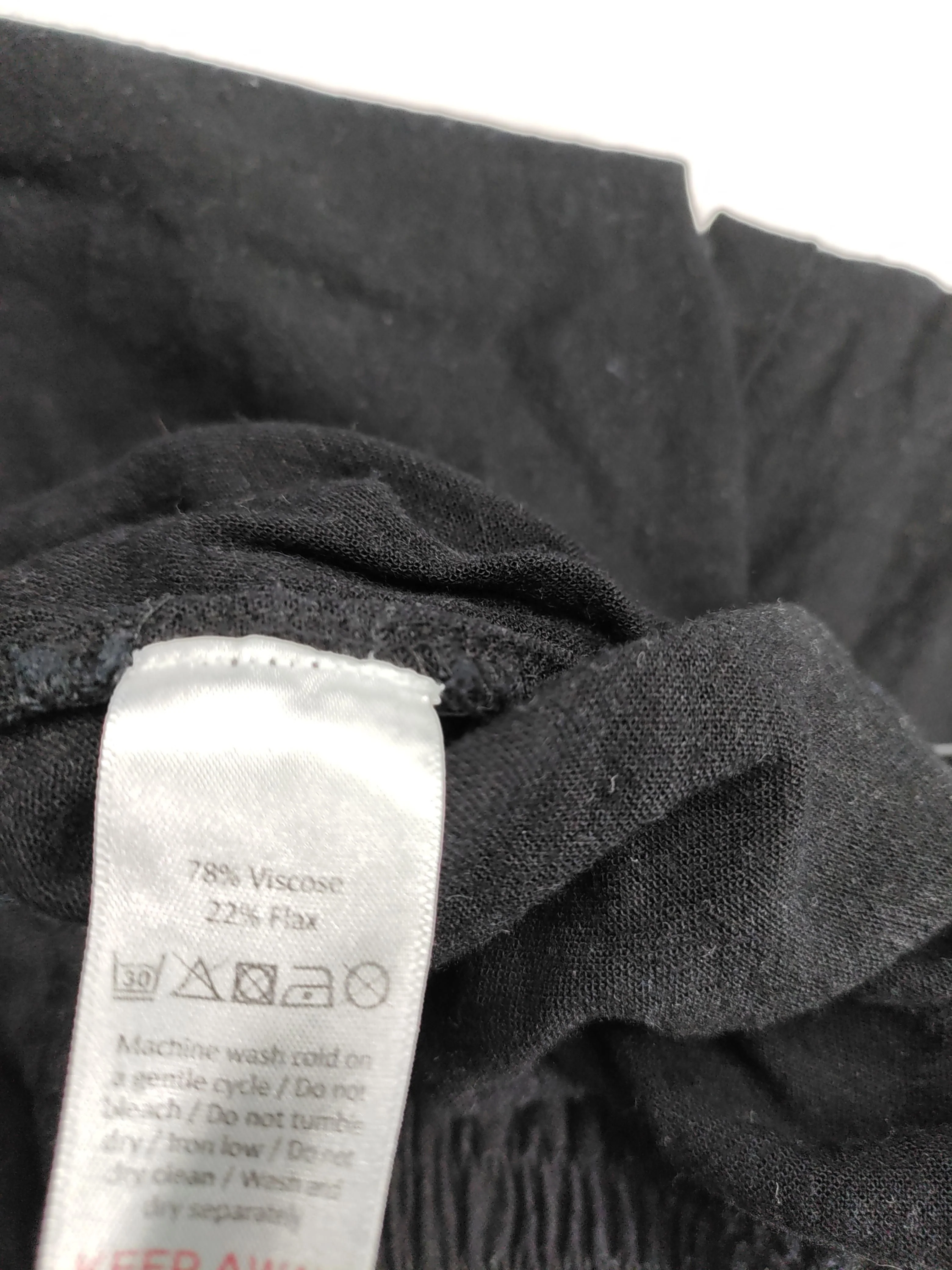 This Is Unfolded Women's Trousers UK 18 Black Viscose with Linen Cropped - Image 6