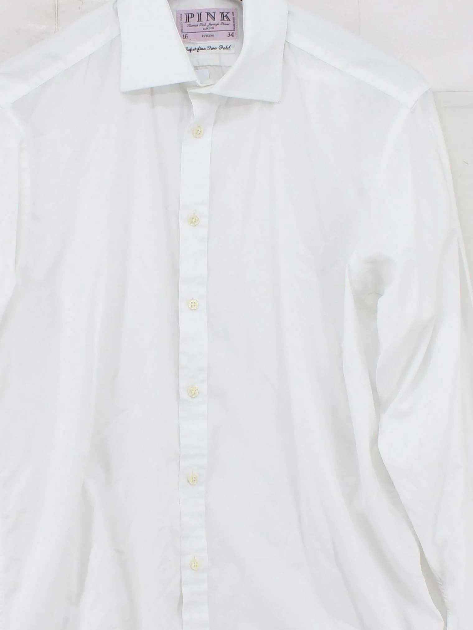 Thomas Pink Men's Shirt L White 100% Cotton Basic - Image 3