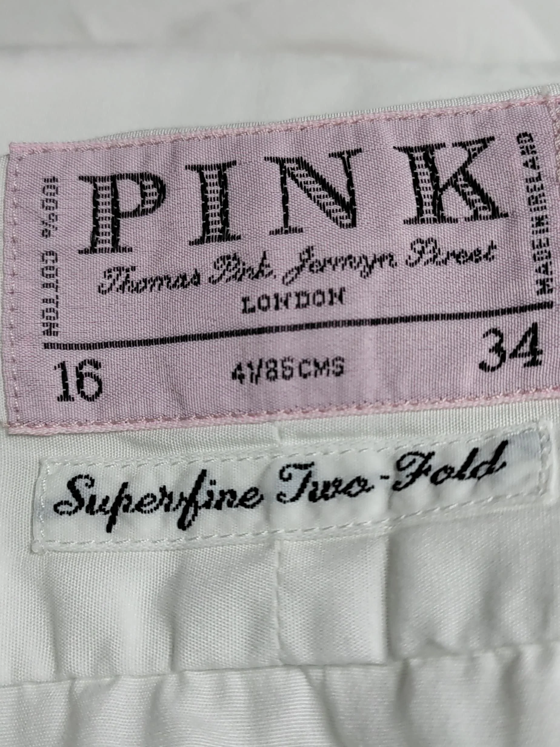 Thomas Pink Men's Shirt L White 100% Cotton Basic - Image 5