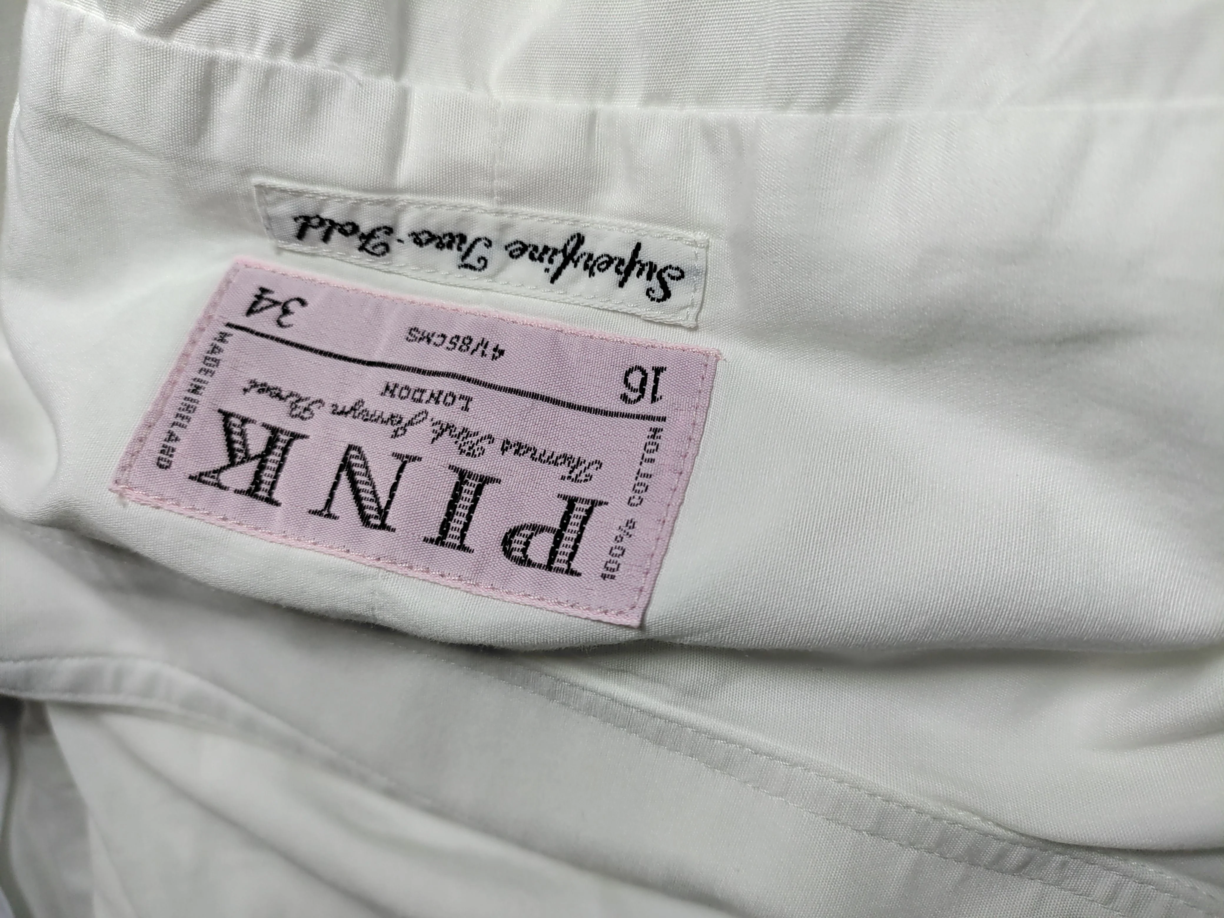 Thomas Pink Men's Shirt L White 100% Cotton Basic - Image 6