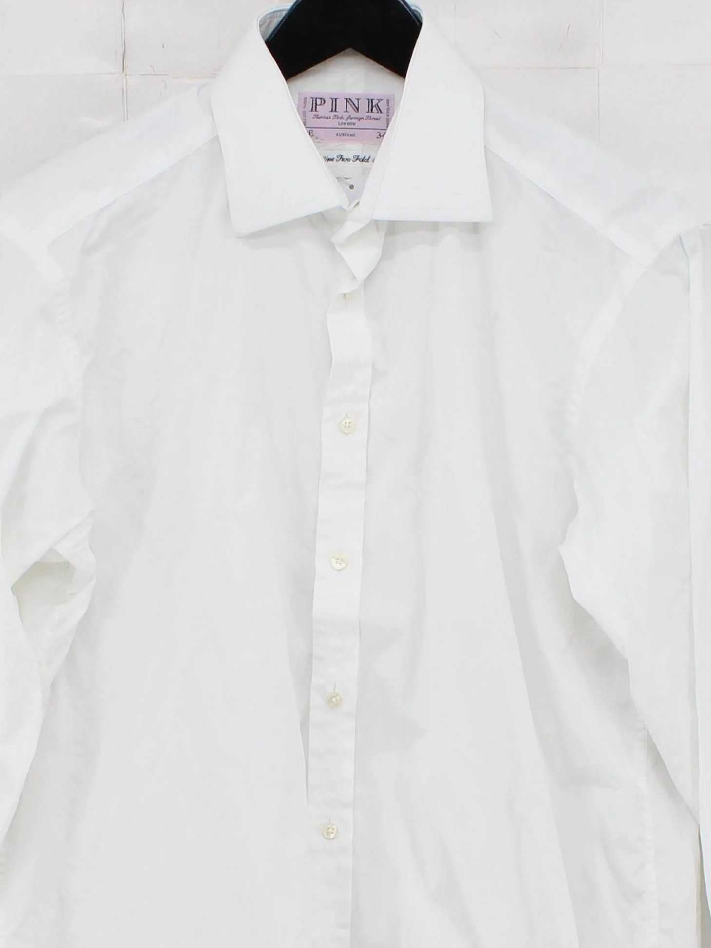 Thomas Pink Men's Shirt L White 100% Cotton Basic - Image 3
