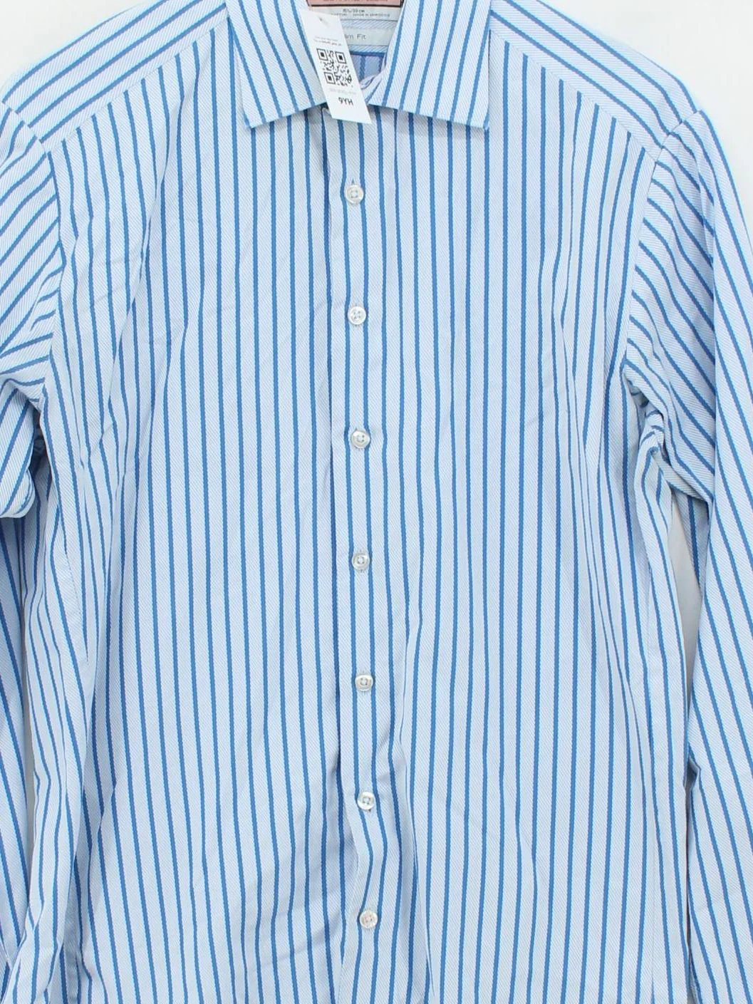 Thomas Pink Men's Shirt M Blue Striped 100% Cotton Basic - Image 3