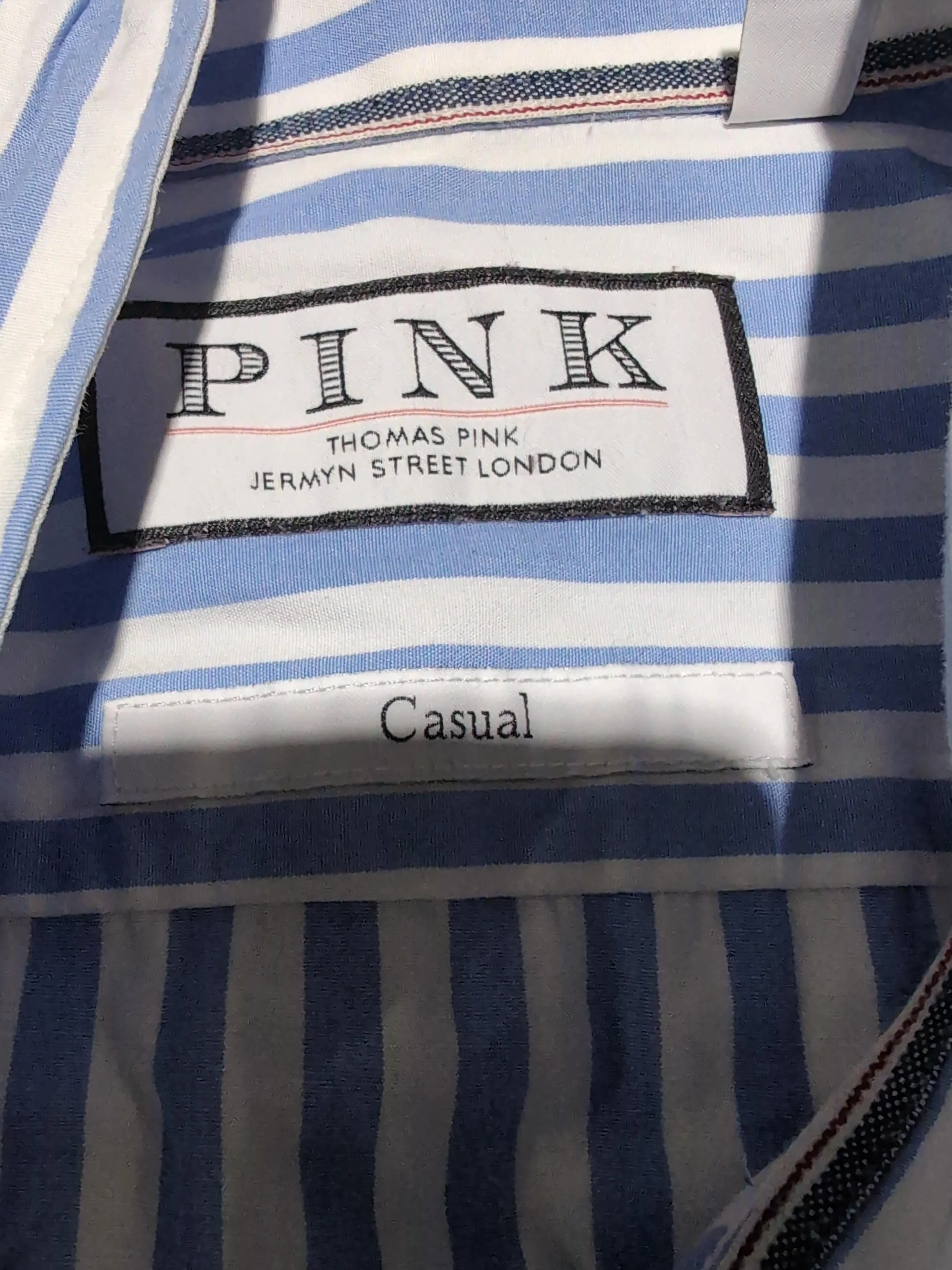 Thomas Pink Men's Shirt XL Blue Striped 100% Cotton Basic - Image 5